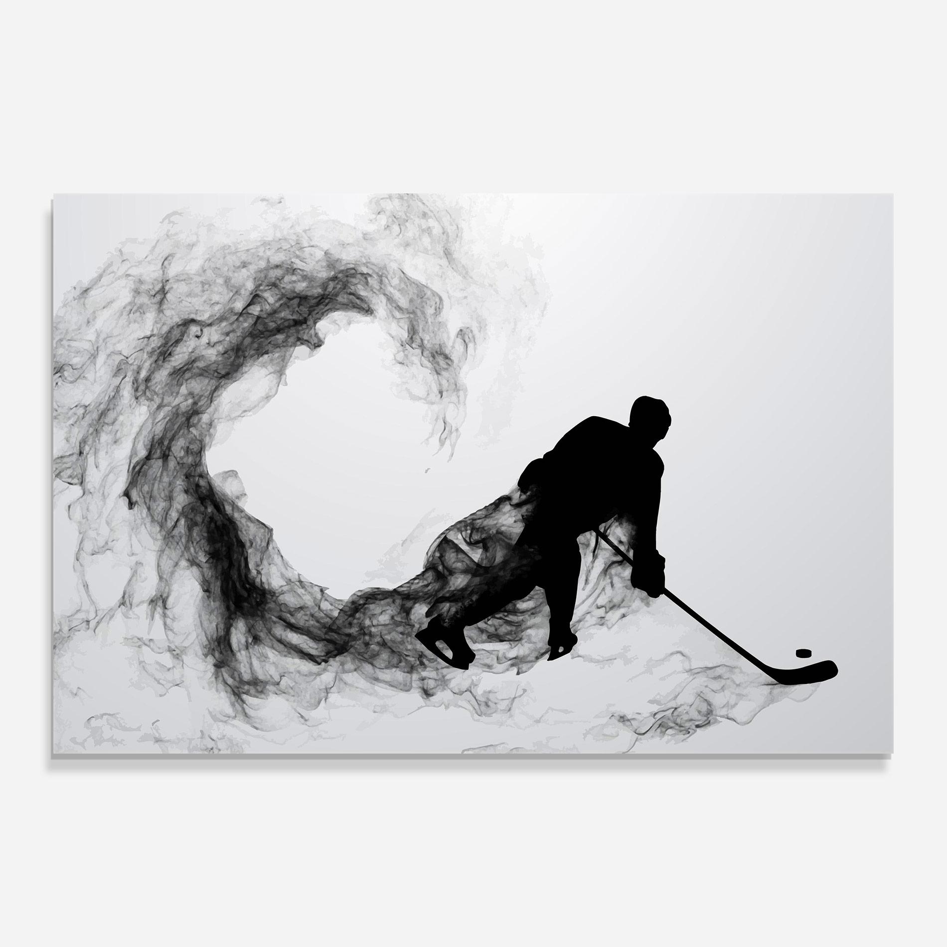 Tablou Sticla Hockey Smoke mockup 0