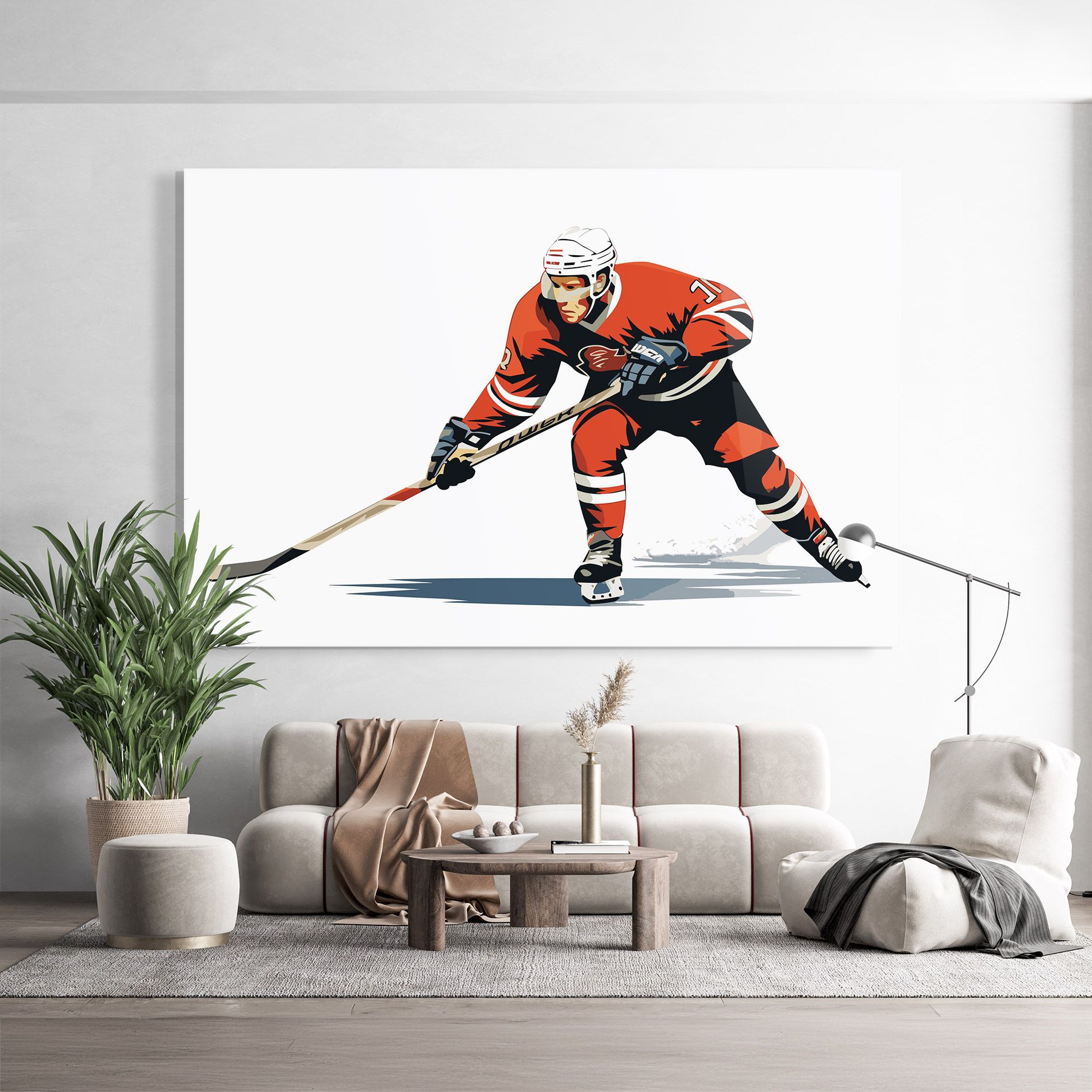 Hockey Orange Player mockup 9