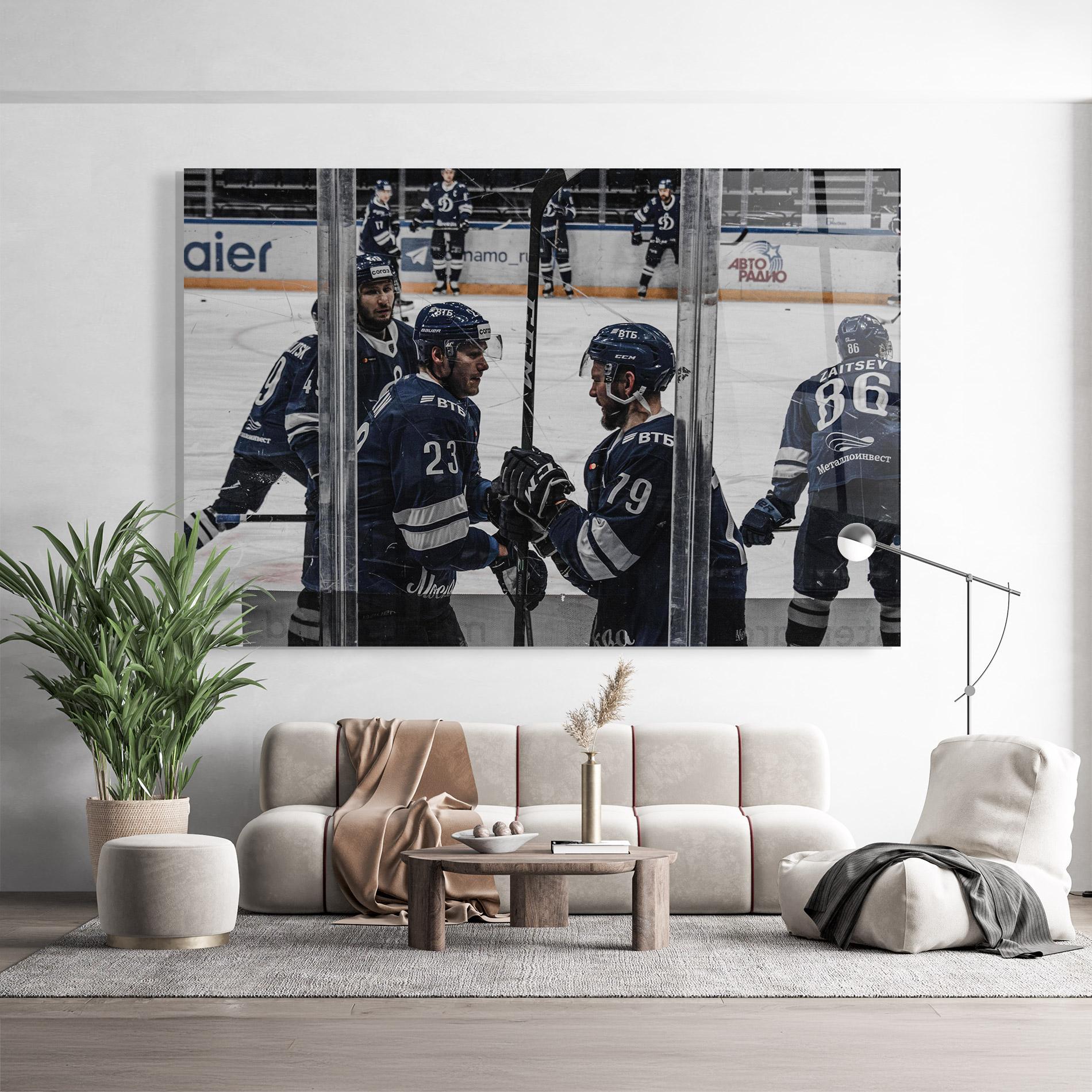 Tablou Sticla Hockey Players mockup 9