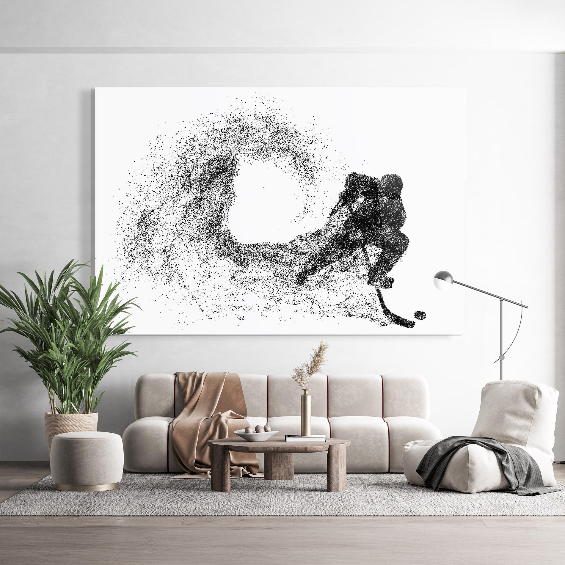 Tablou Sticla Hockey Playing mockup 9