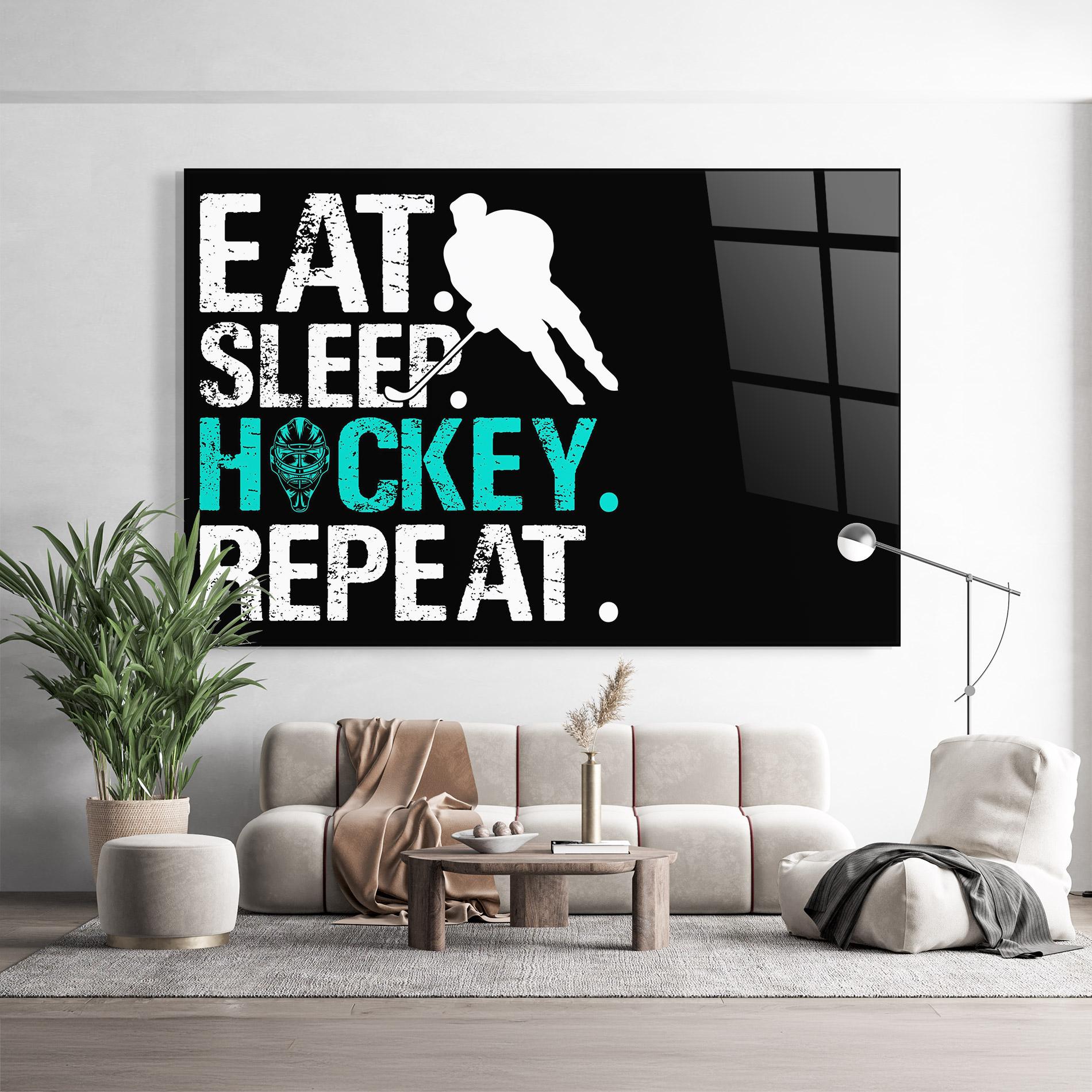 Tablou Sticla Sleep Hockey mockup 9