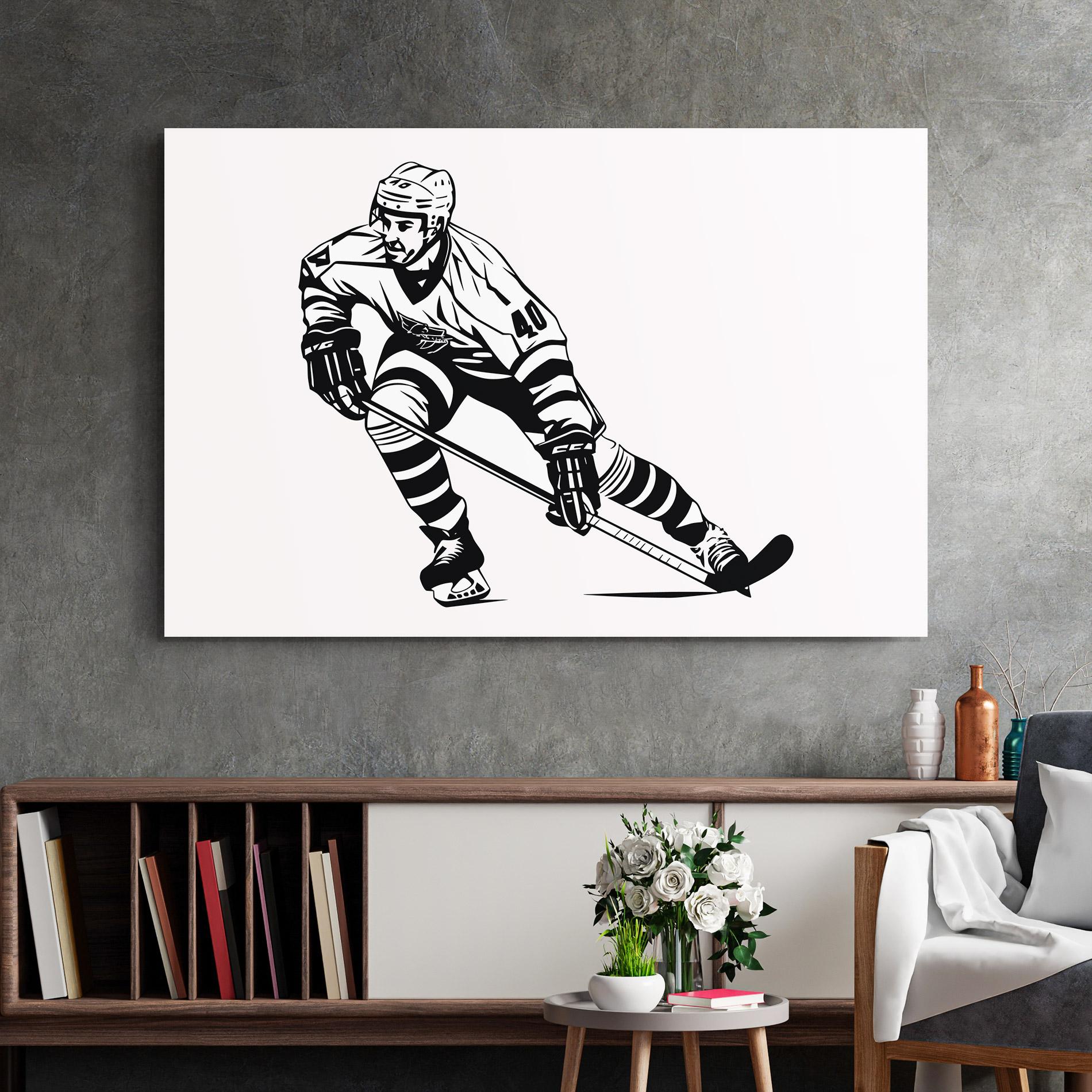 Tablou Sticla Hockey Player mockup 2
