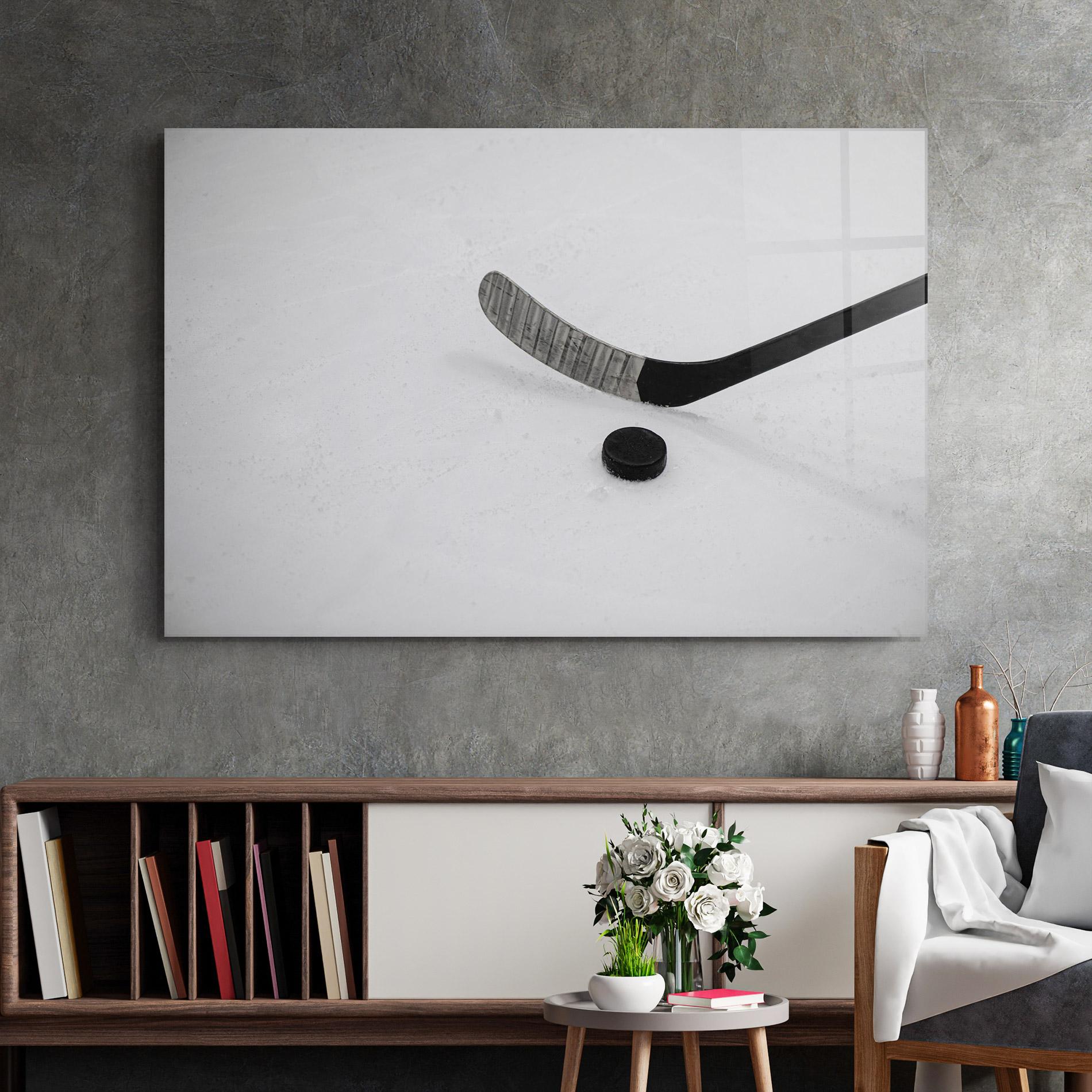 Tablou Sticla Hockey Puck mockup 2