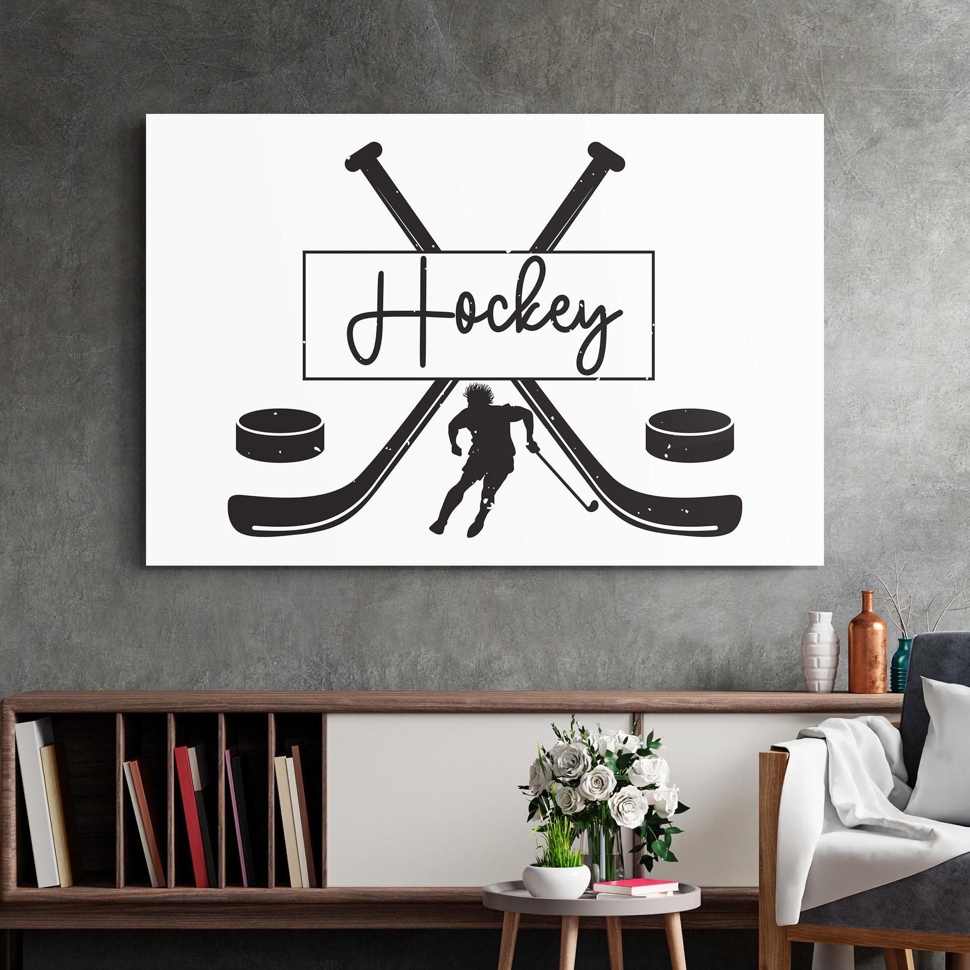 Tablou Sticla Hockey Stick mockup 2