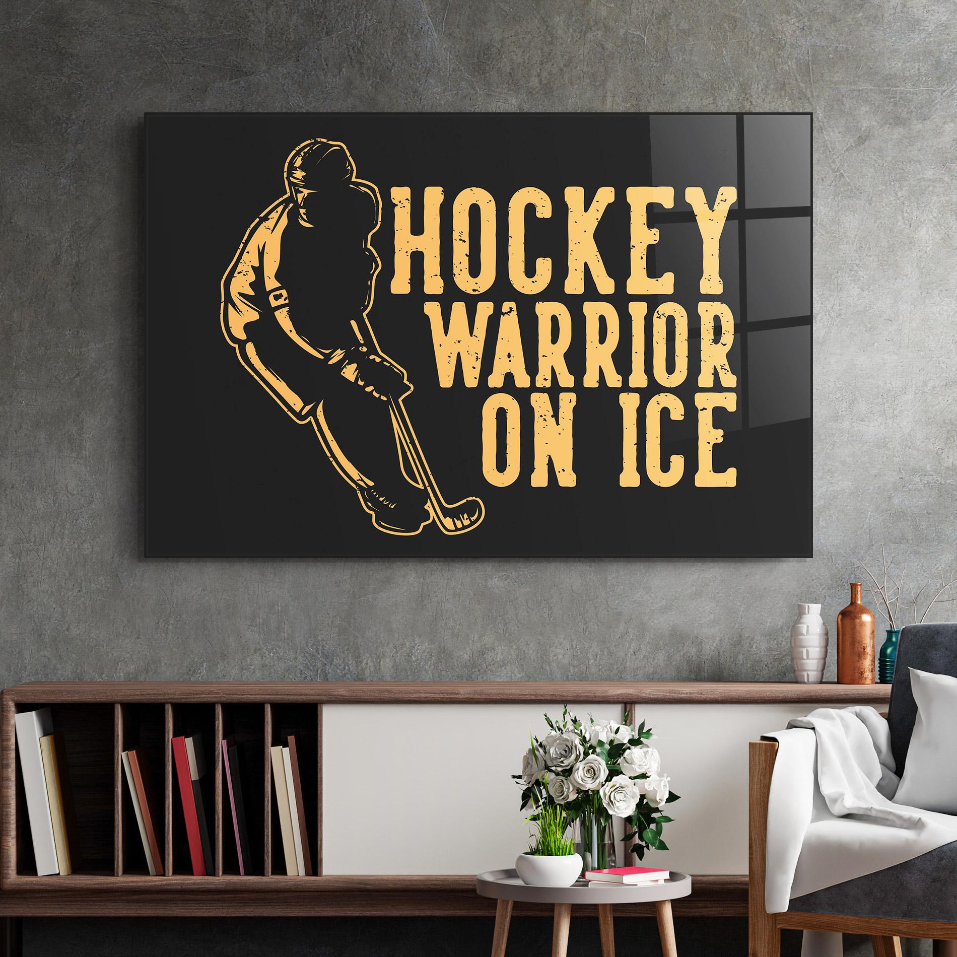 Tablou Sticla Hockey Worrior mockup 2
