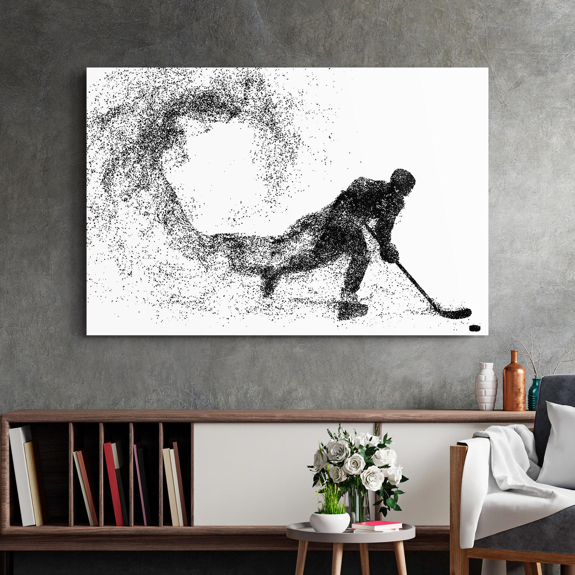 Tablou Sticla Playing Hockey mockup 2
