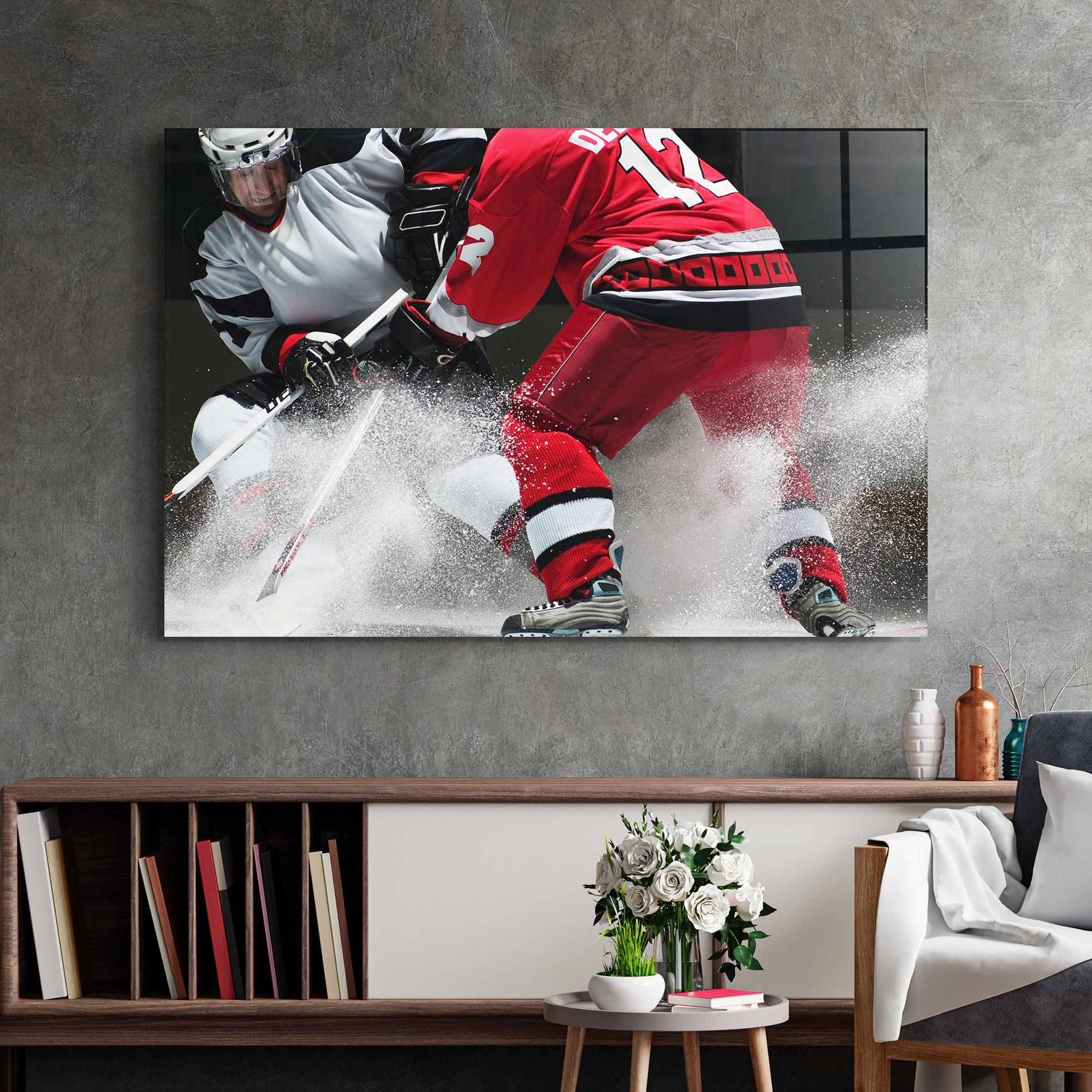 Red Hokey Player mockup 2