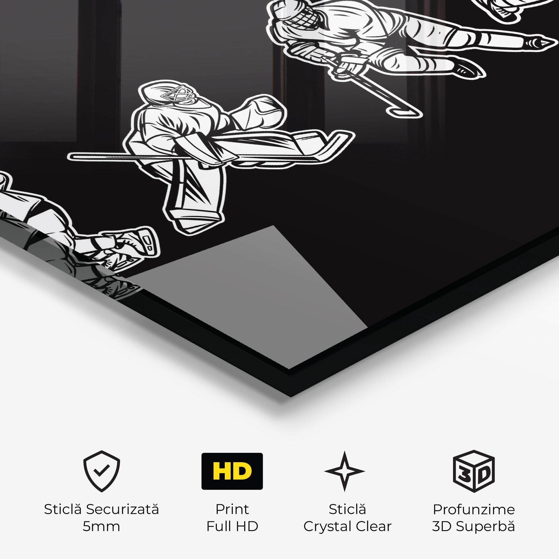Tablou Sticla Hockey Four mockup 3