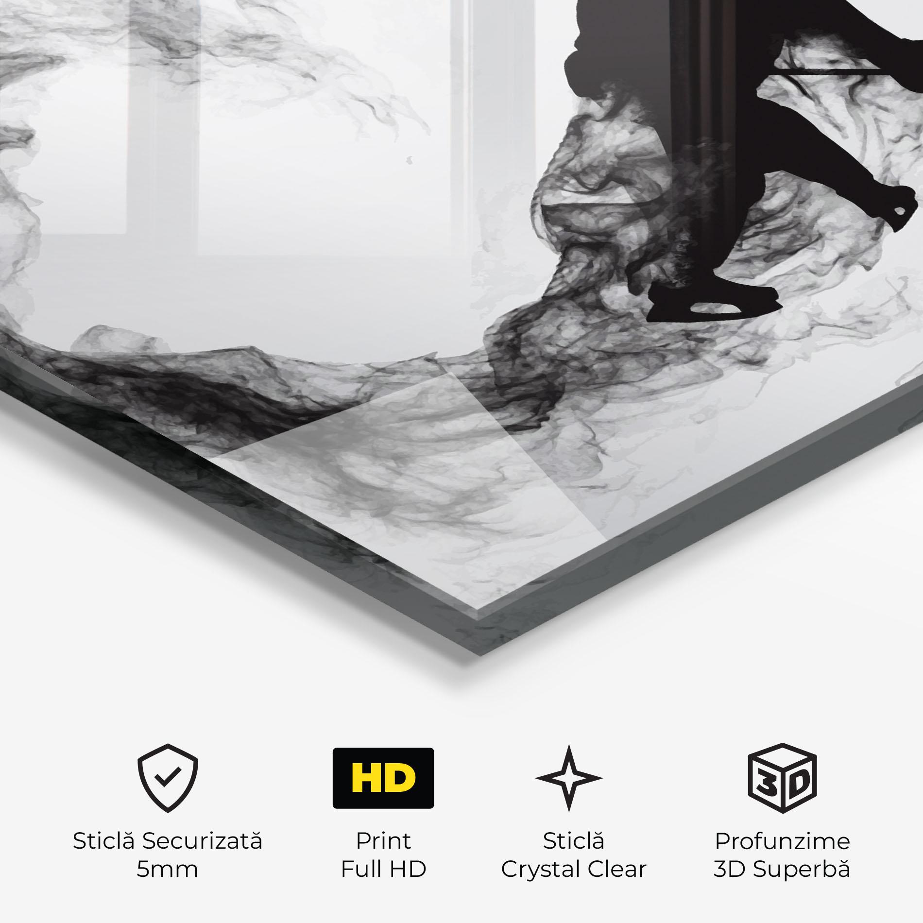 Tablou Sticla Hockey Smoke mockup 3