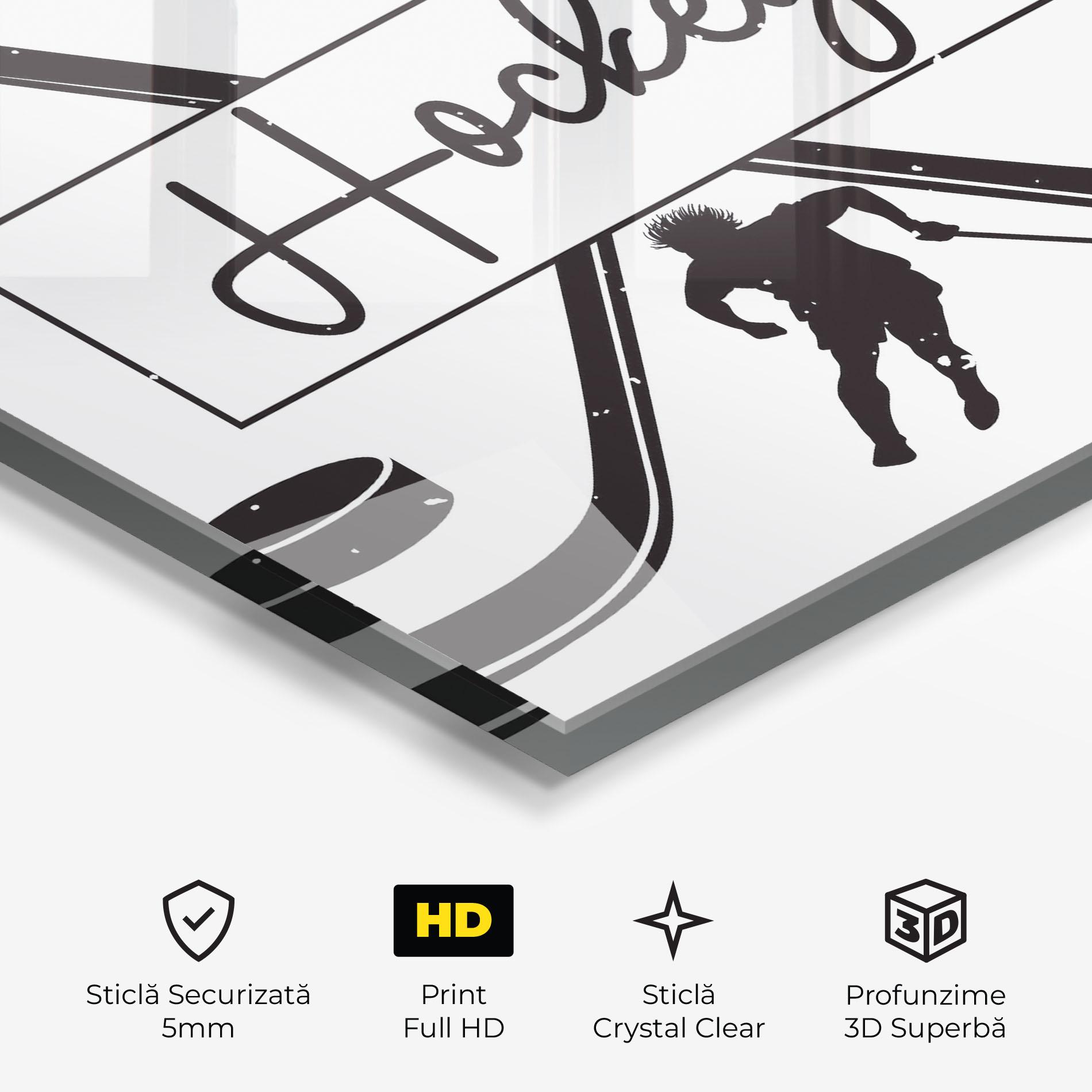 Tablou Sticla Hockey Stick mockup 3