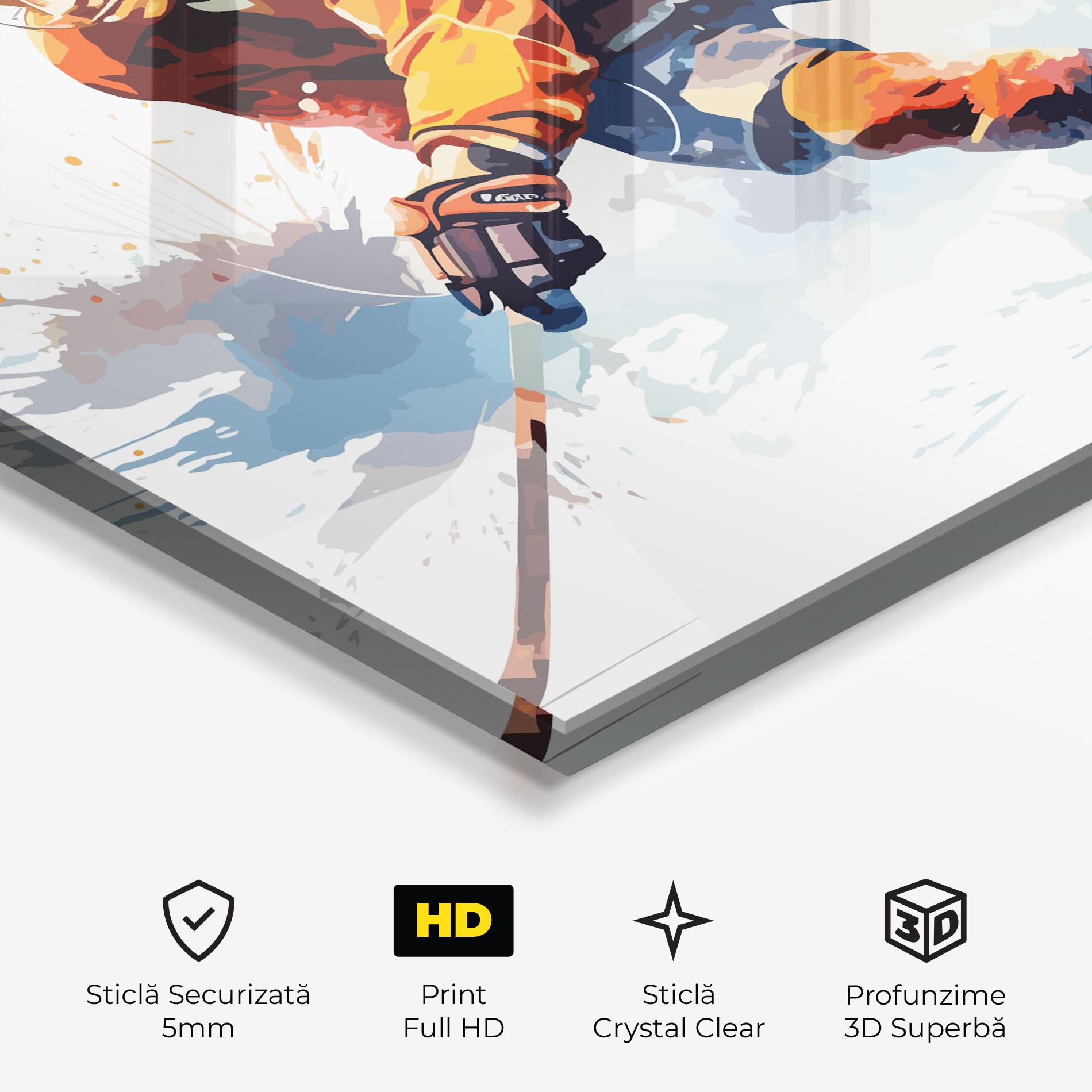 Tablou Sticla Orange Hockey mockup 3