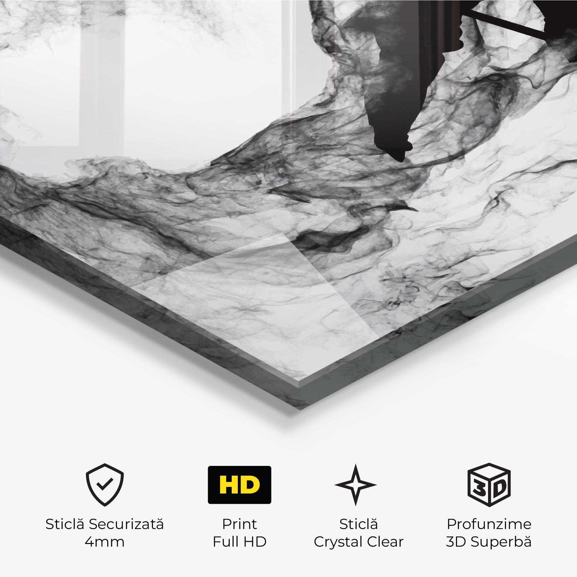 Tablou Sticla Black Smoke Hockey mockup 3