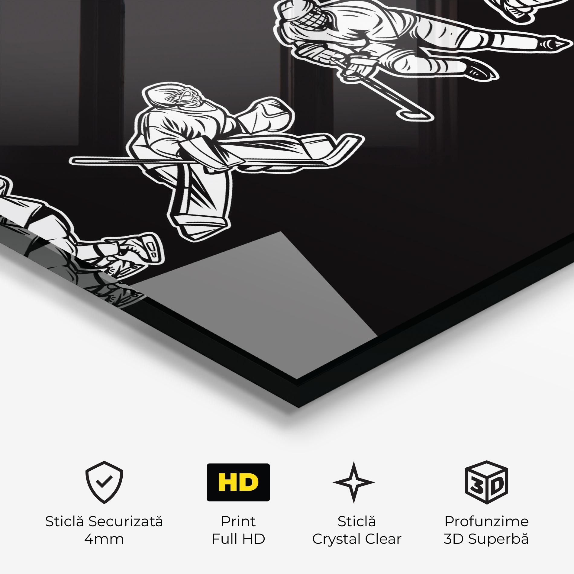 Tablou Sticla Hockey Four mockup 3