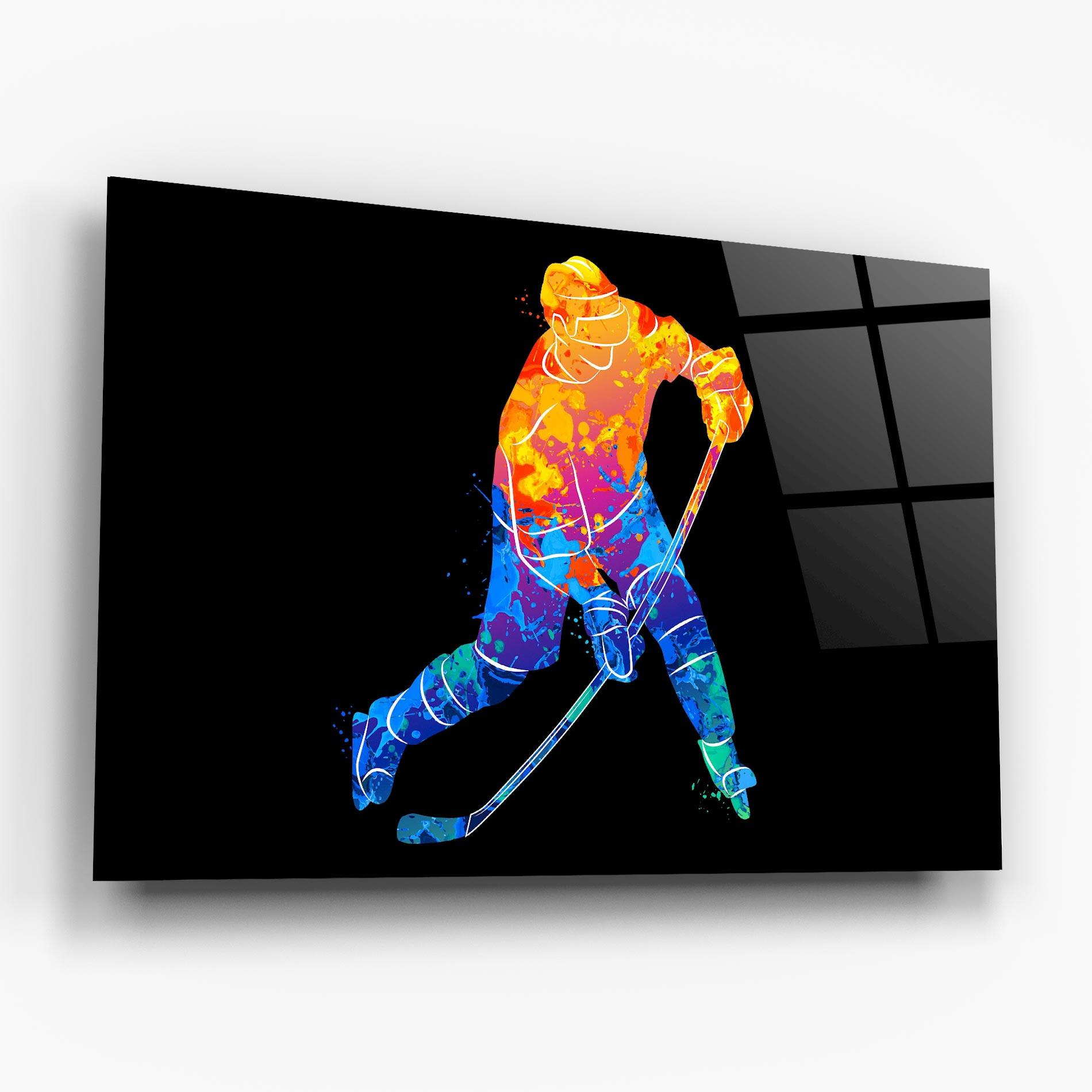 Tablou Sticla Color Mix Hockey mockup 6