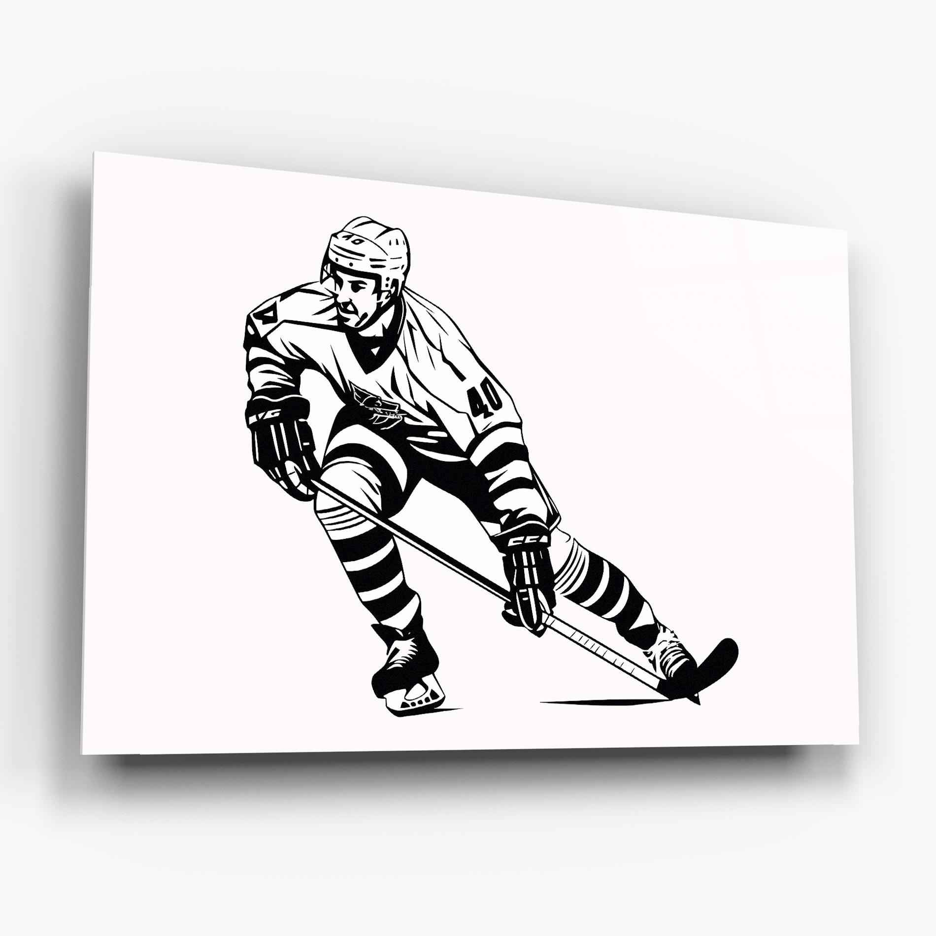 Tablou Sticla Hockey Player mockup 6