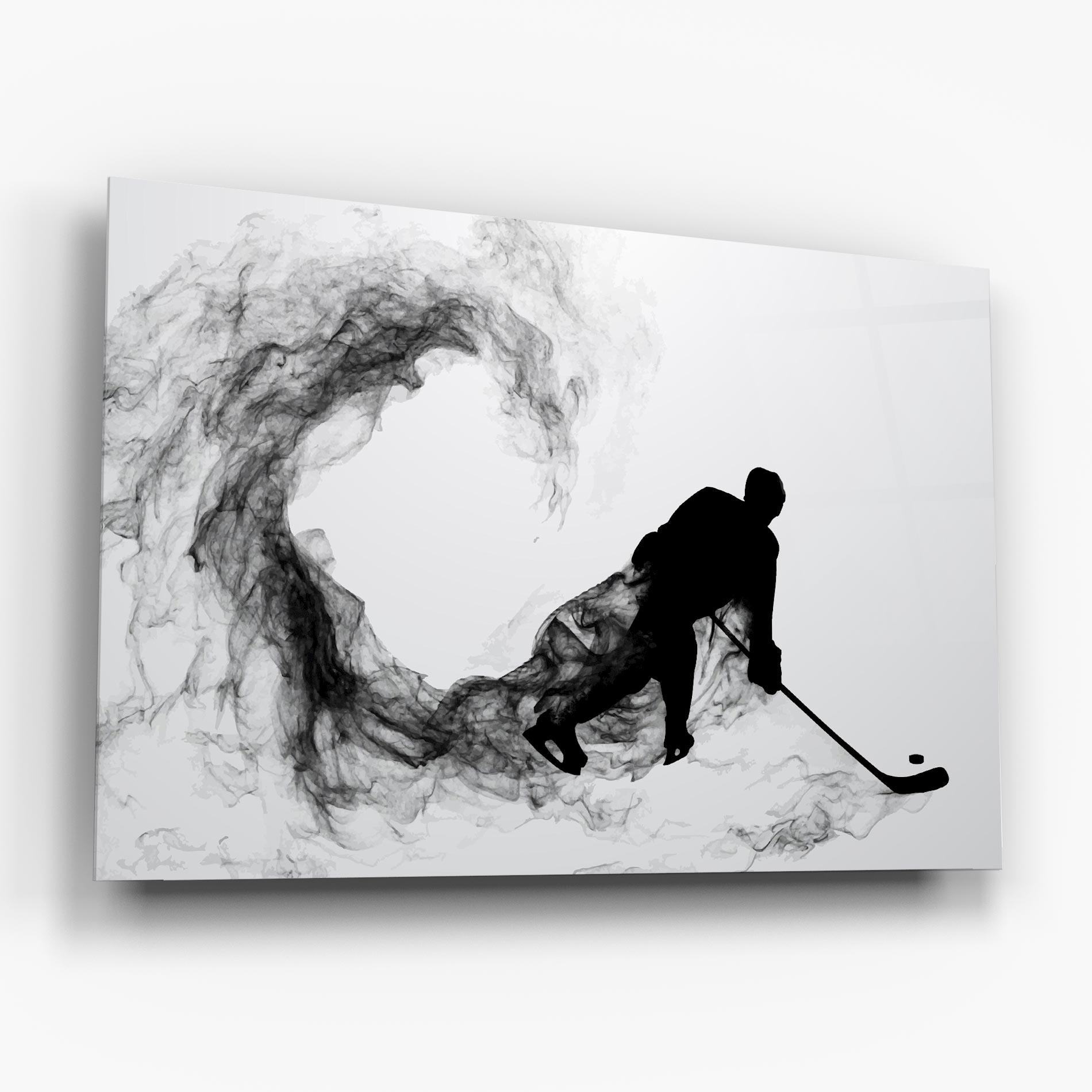 Tablou Sticla Hockey Smoke mockup 6
