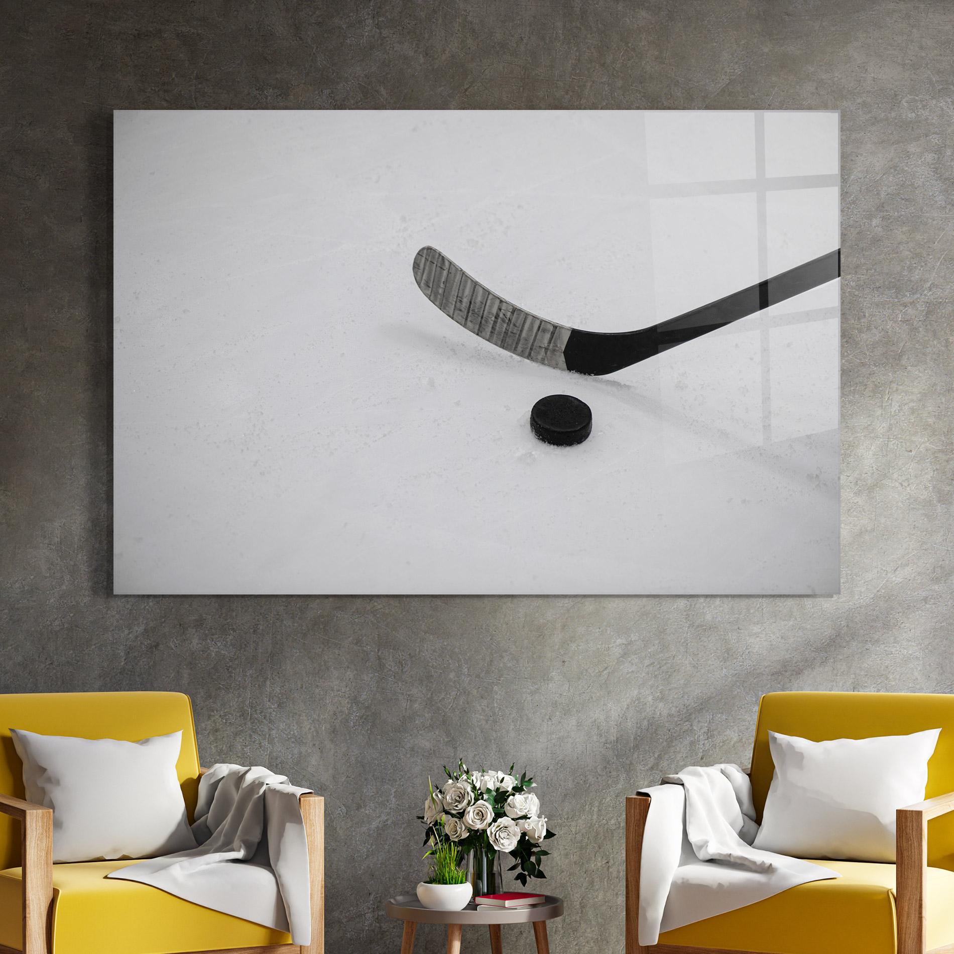 Tablou Sticla Hockey Puck mockup 4