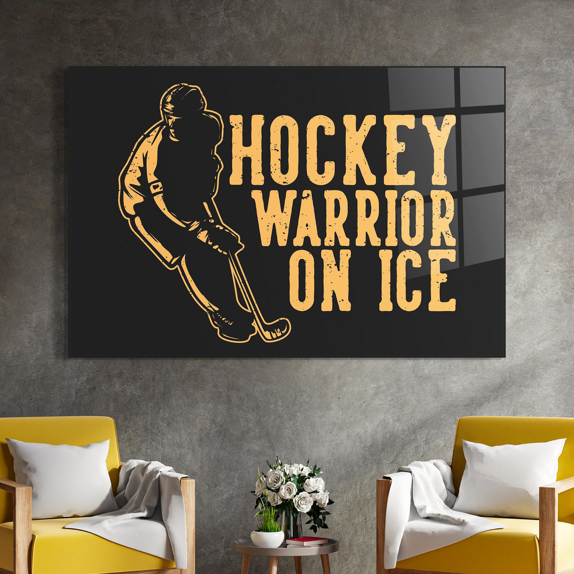 Tablou Sticla Hockey Worrior mockup 4