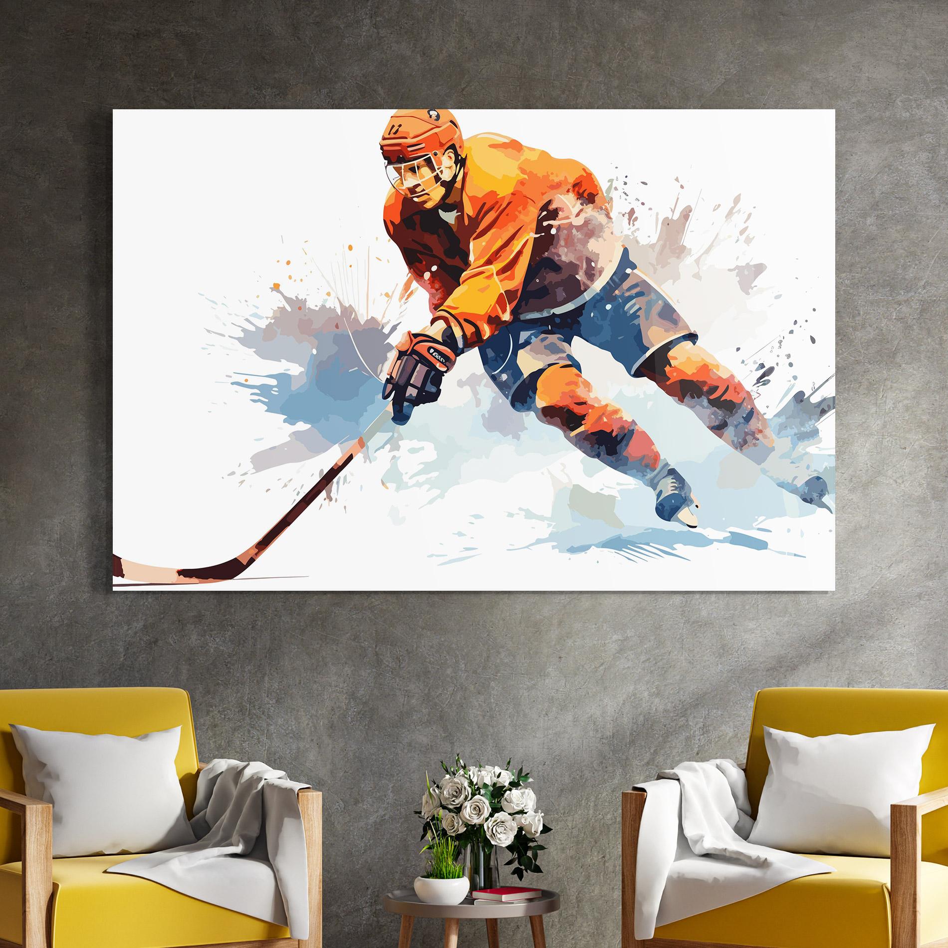 Tablou Sticla Orange Hockey mockup 4