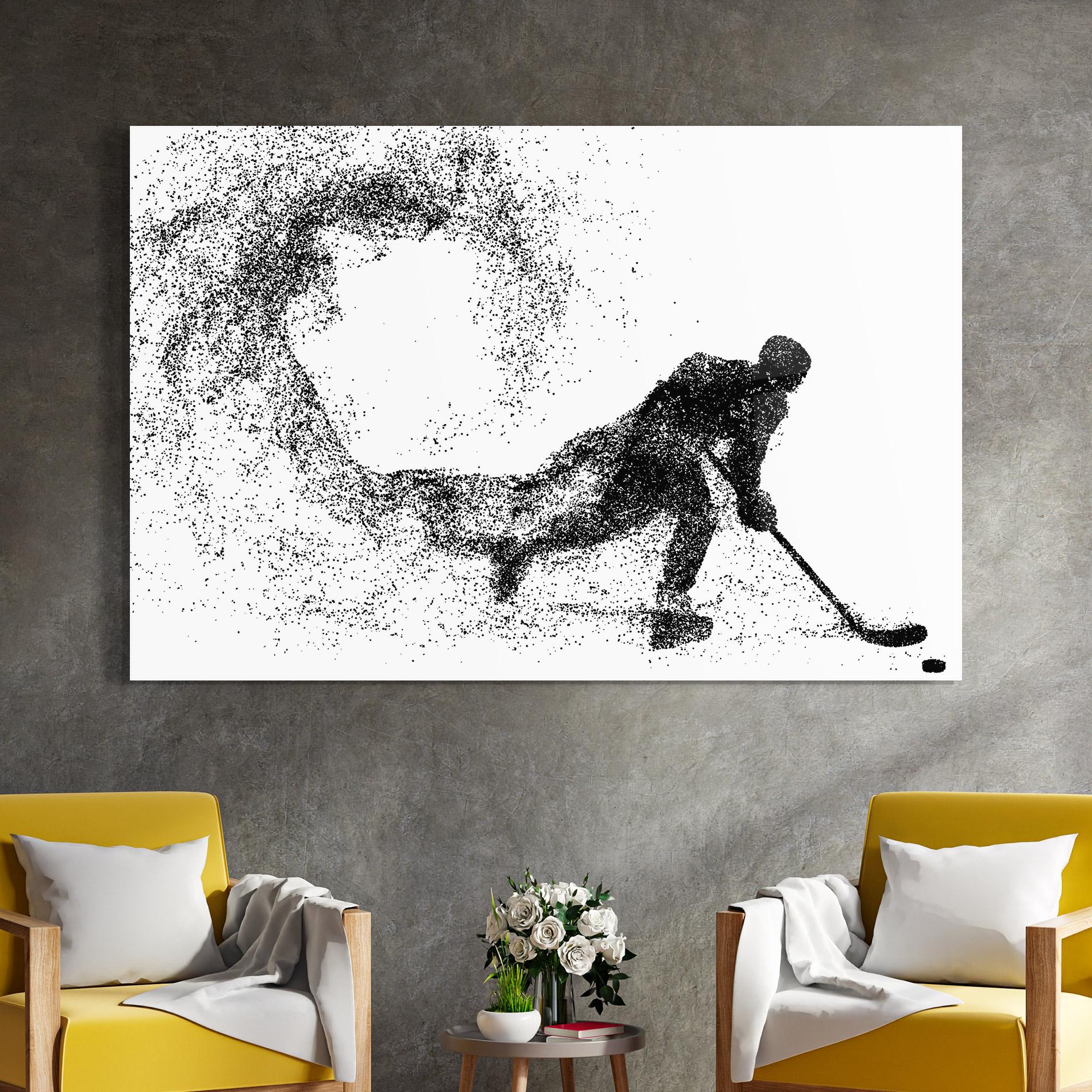 Tablou Sticla Playing Hockey mockup 4