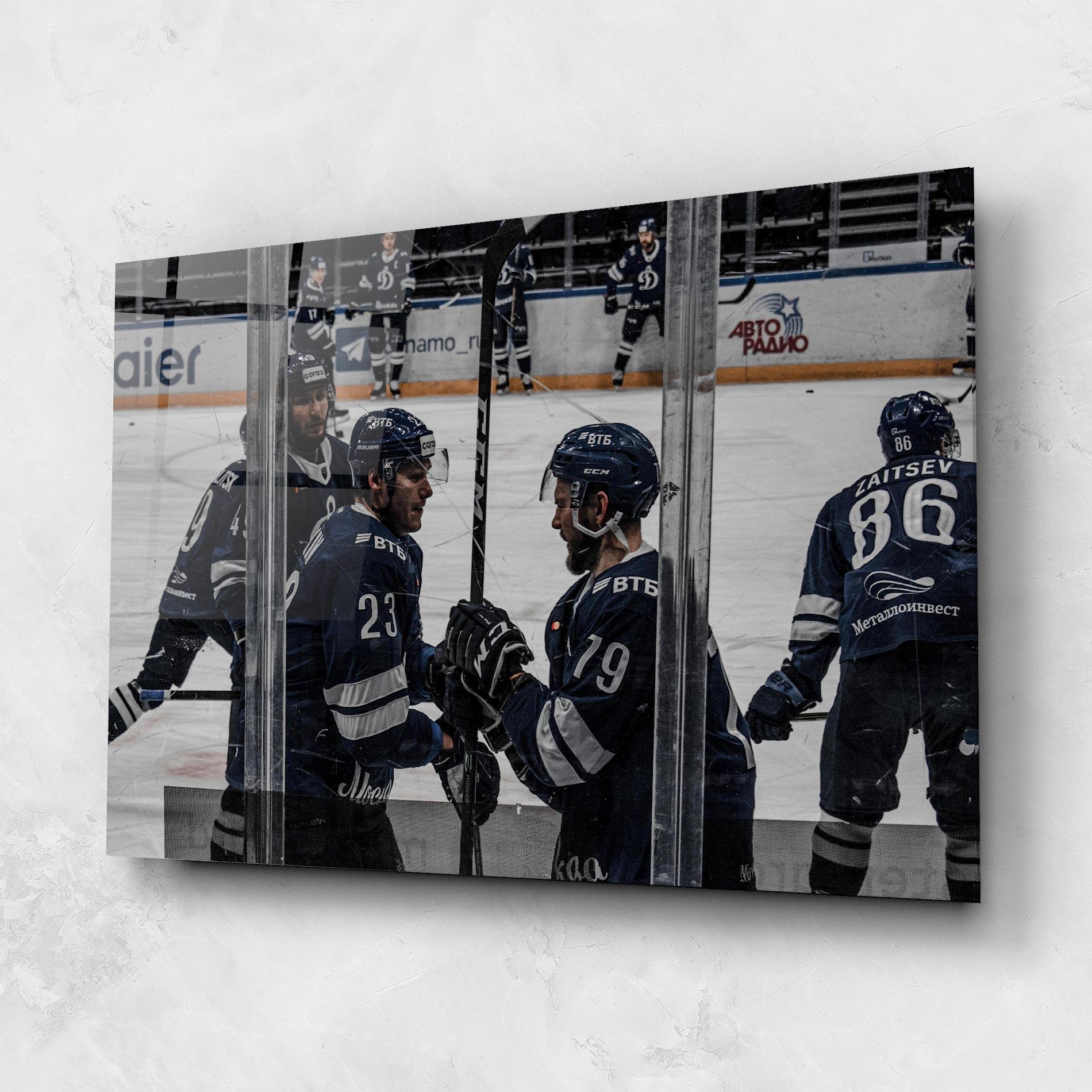Tablou Sticla Hockey Players mockup 1