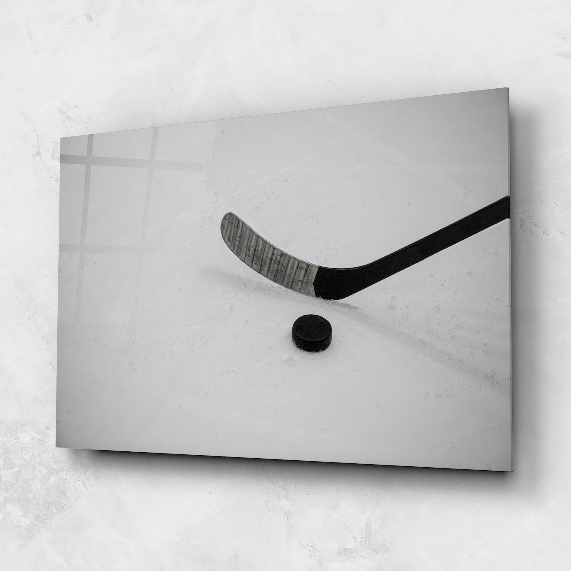 Tablou Sticla Hockey Puck mockup 1