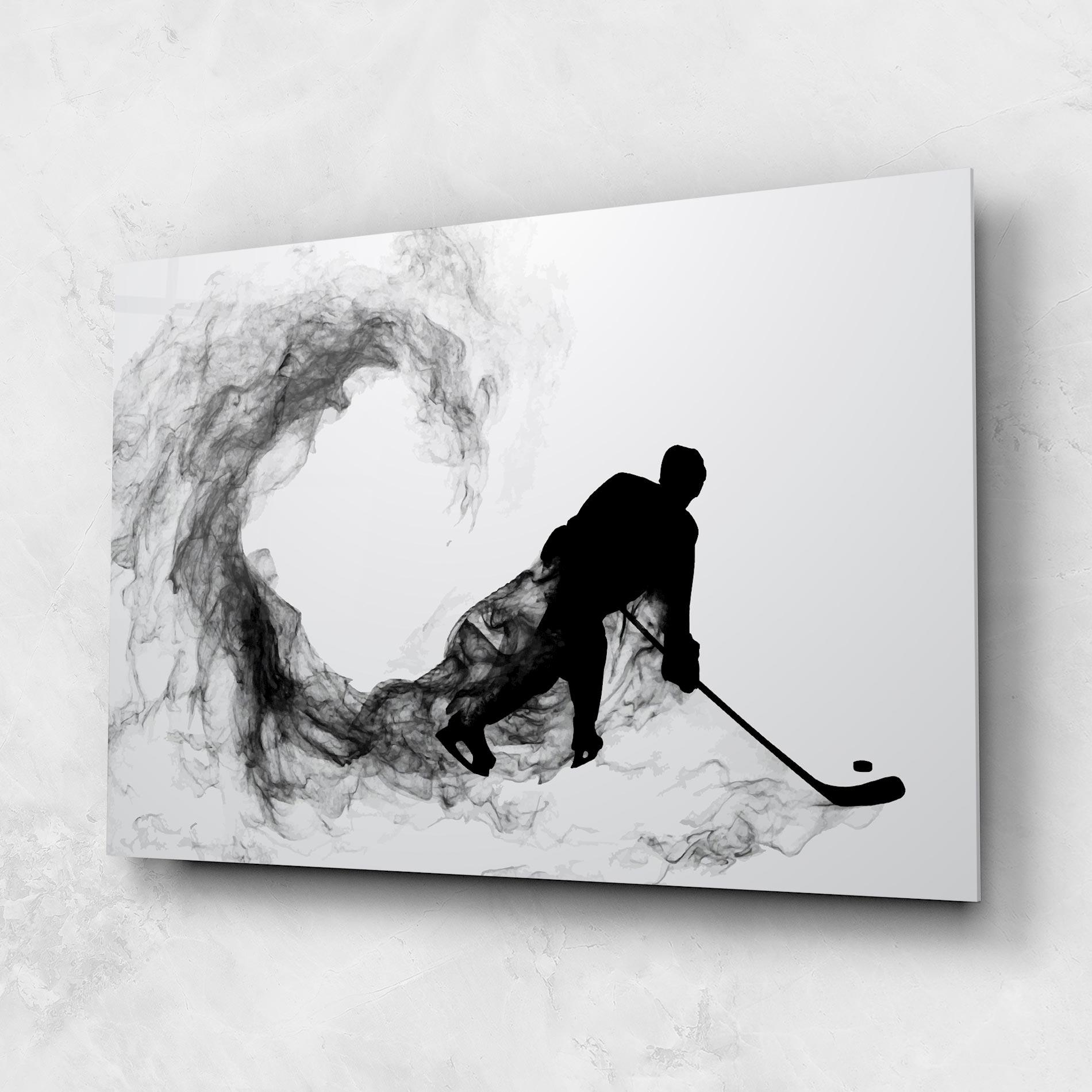 Tablou Sticla Hockey Smoke mockup 1