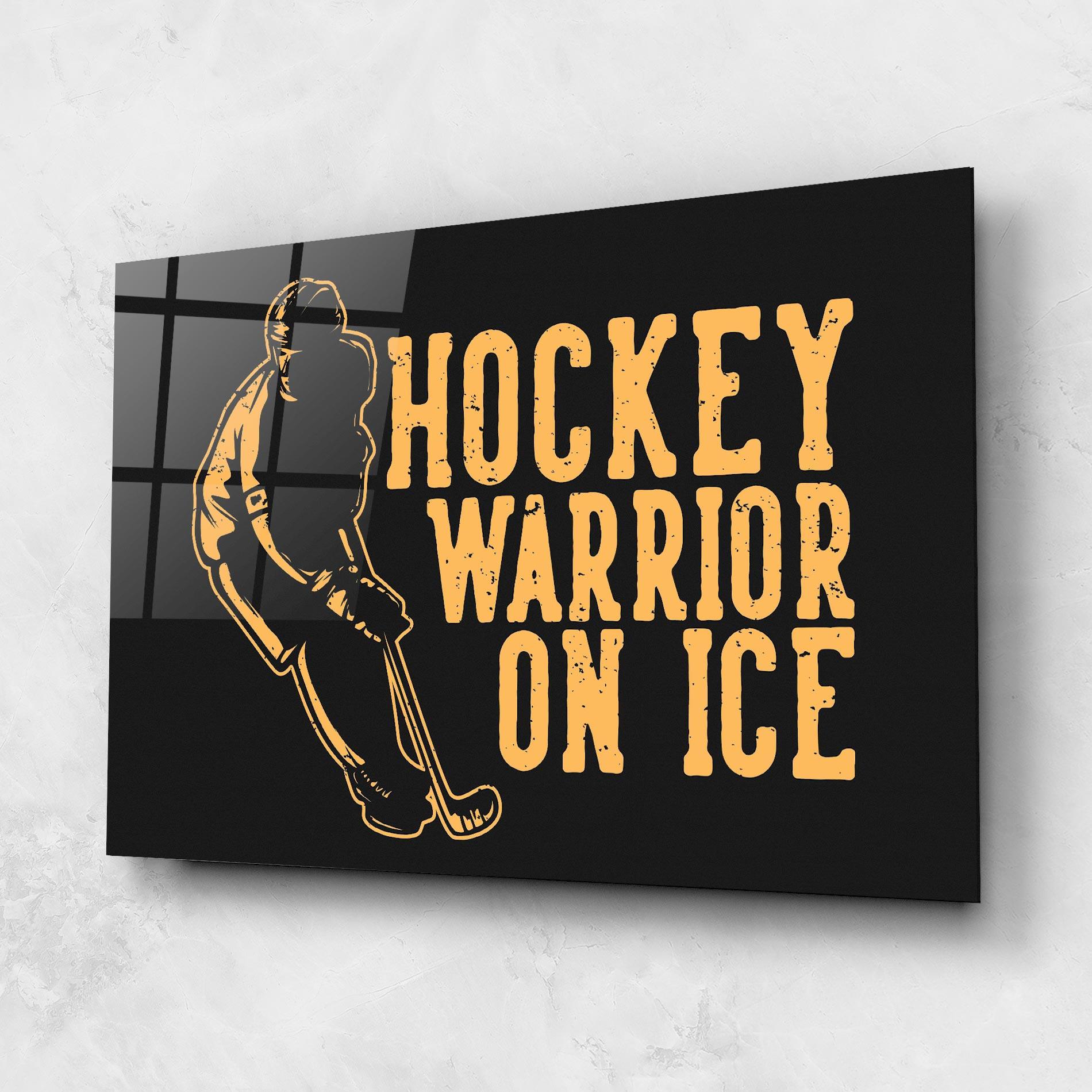 Tablou Sticla Hockey Worrior mockup 1