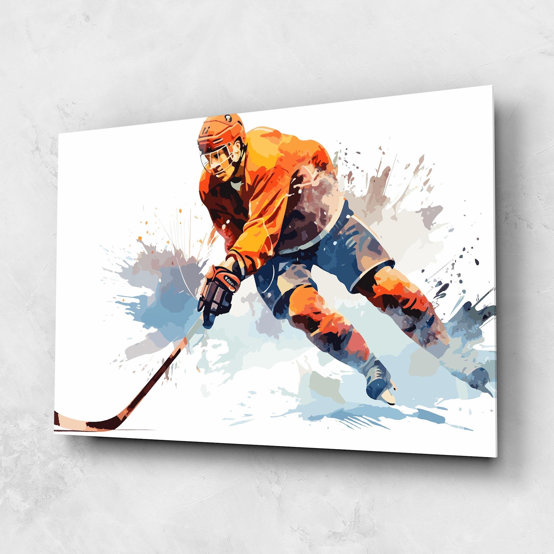 Tablou Sticla Orange Hockey mockup 1