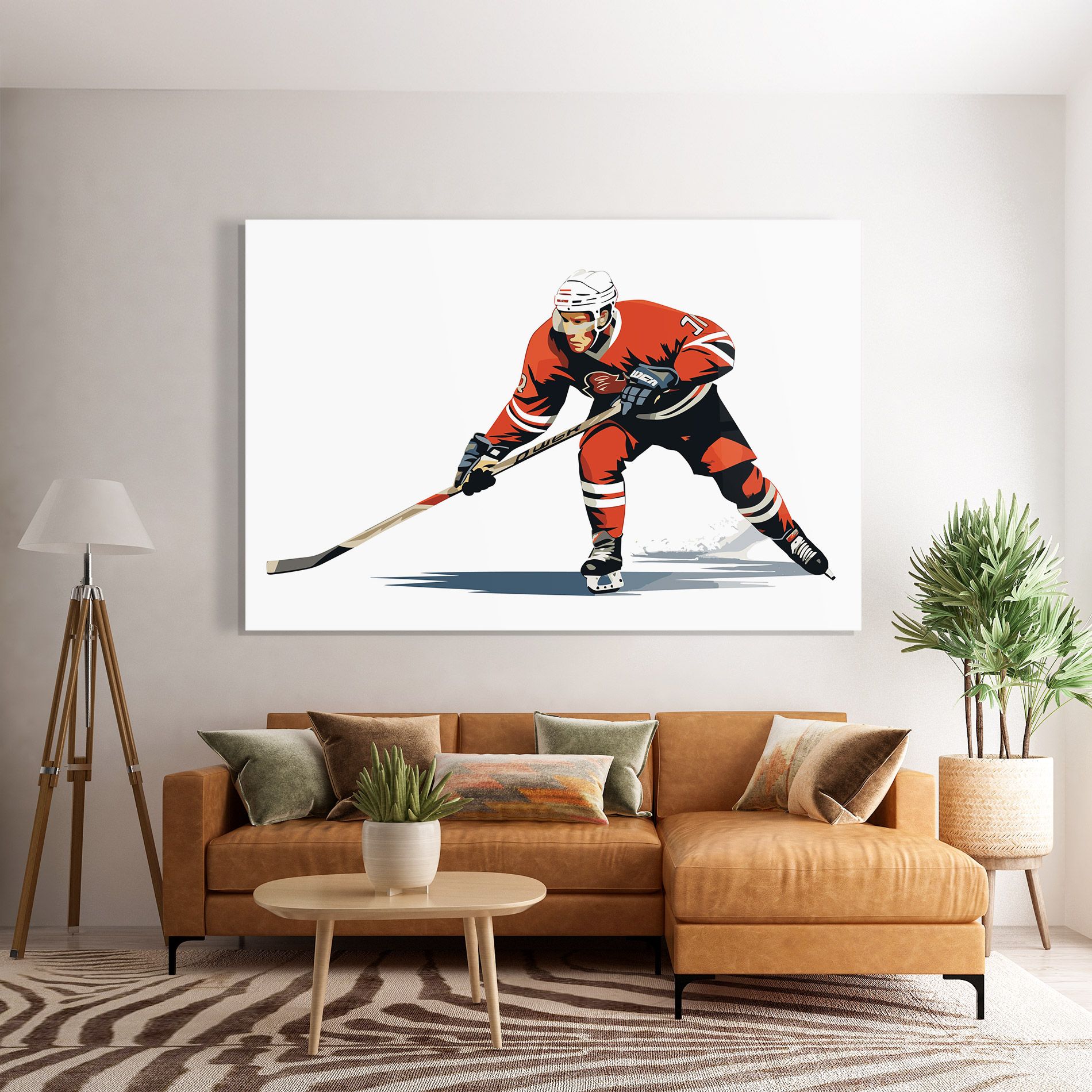 Hockey Orange Player mockup 7