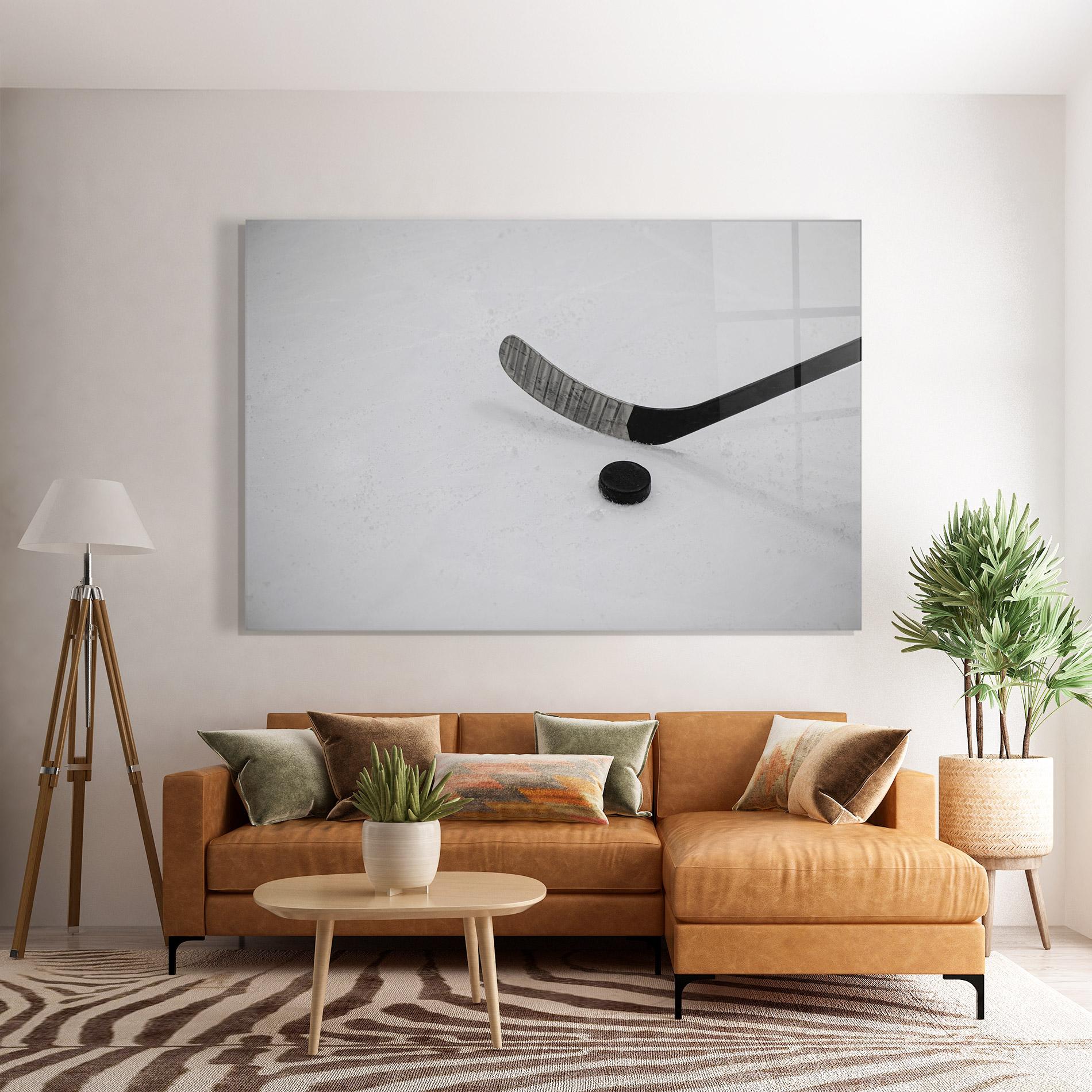 Tablou Sticla Hockey Puck mockup 7