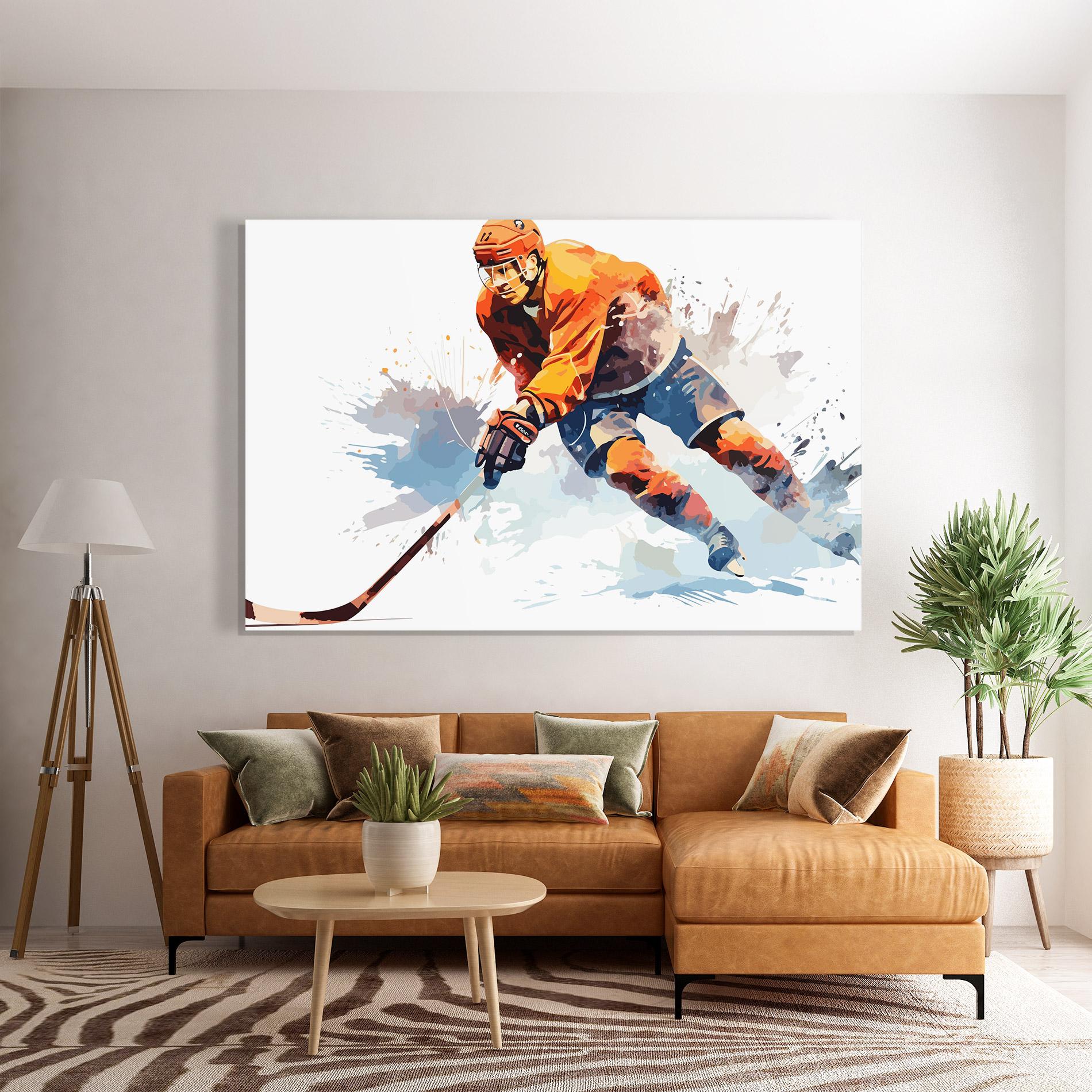 Tablou Sticla Orange Hockey mockup 7