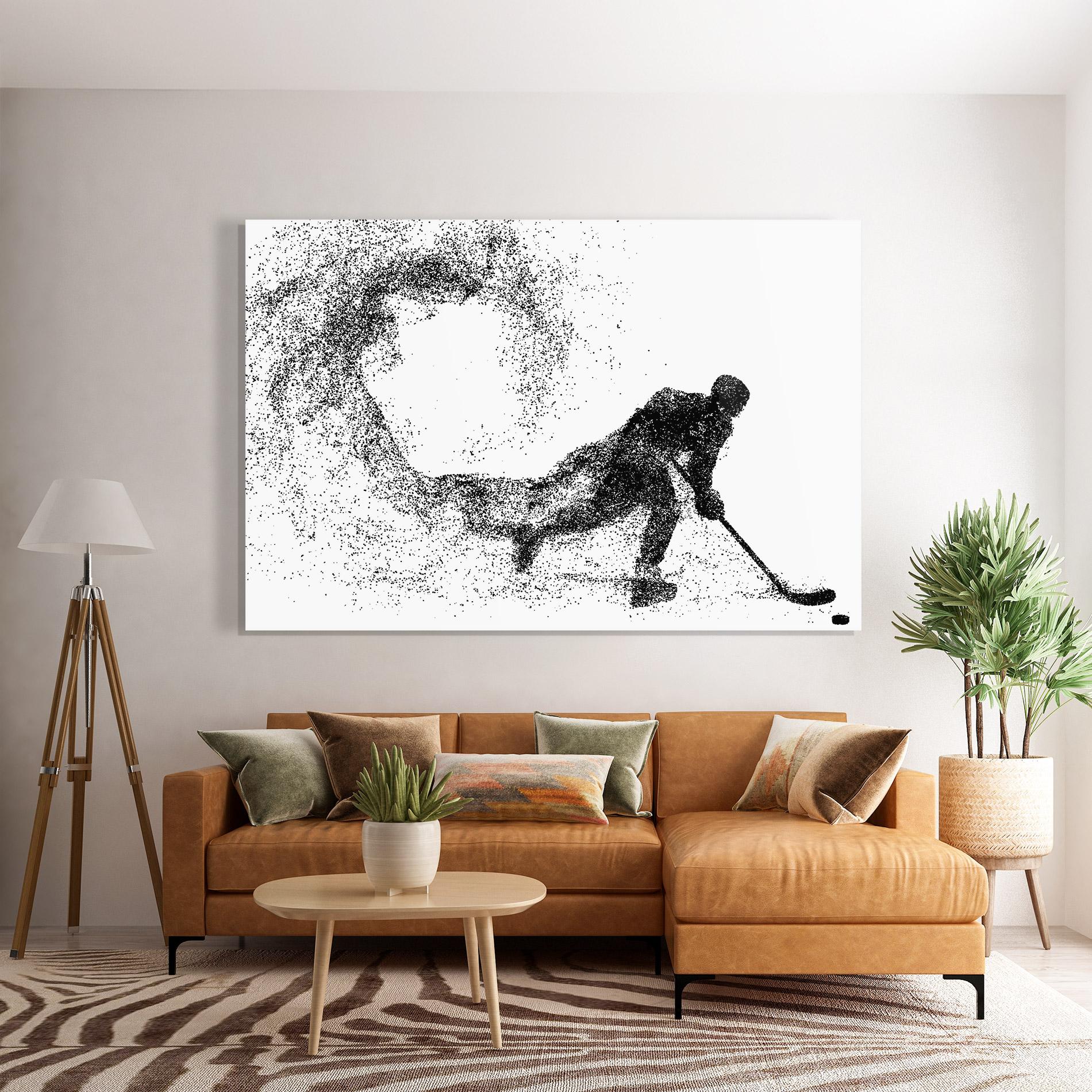 Tablou Sticla Playing Hockey mockup 7