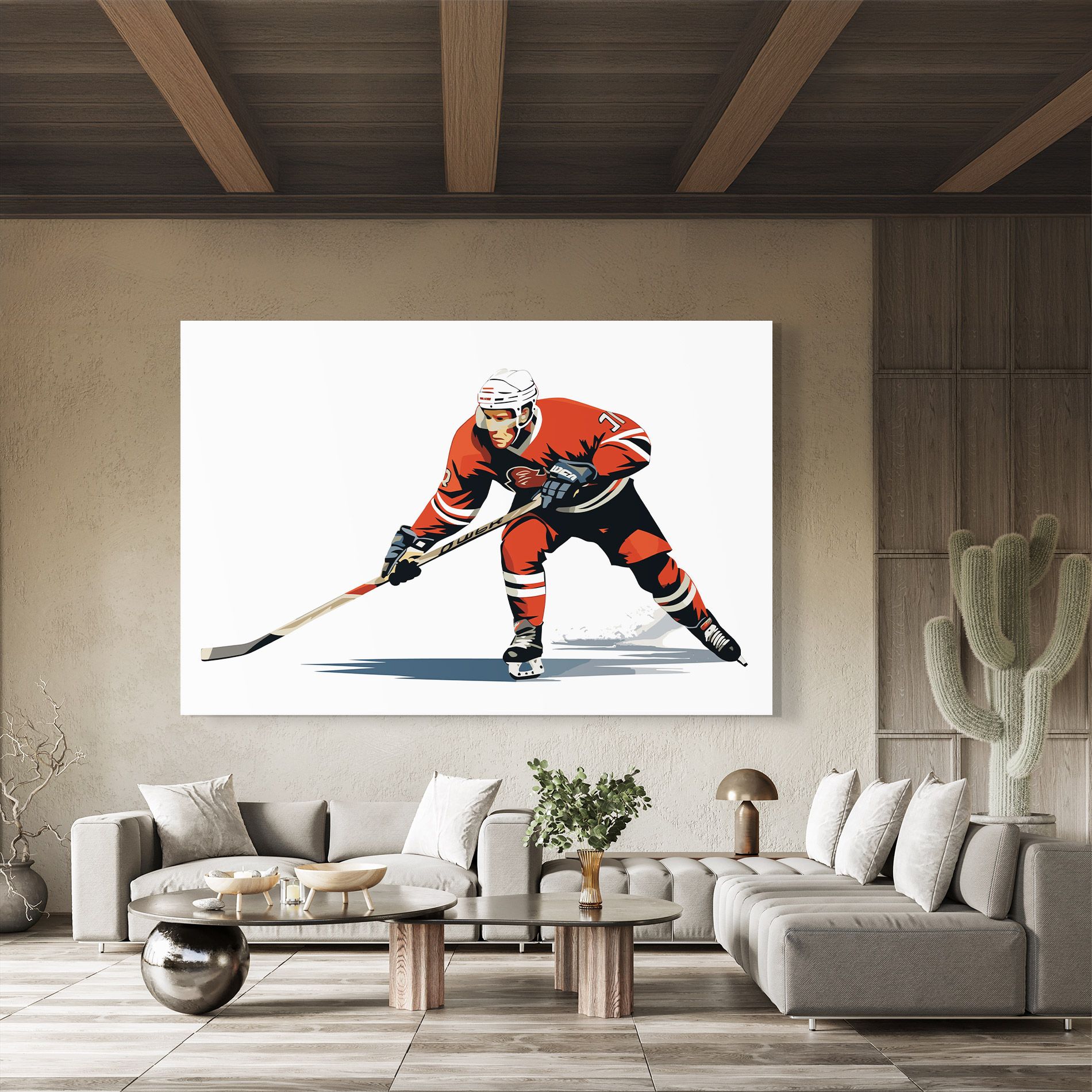 Hockey Orange Player mockup 8