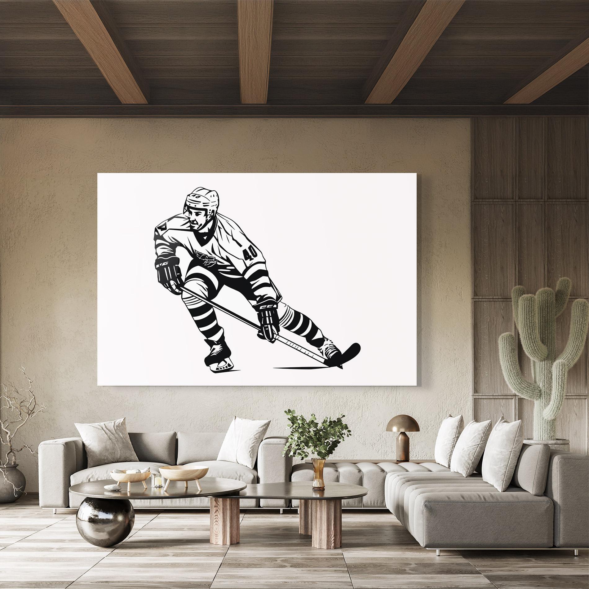 Tablou Sticla Hockey Player mockup 8