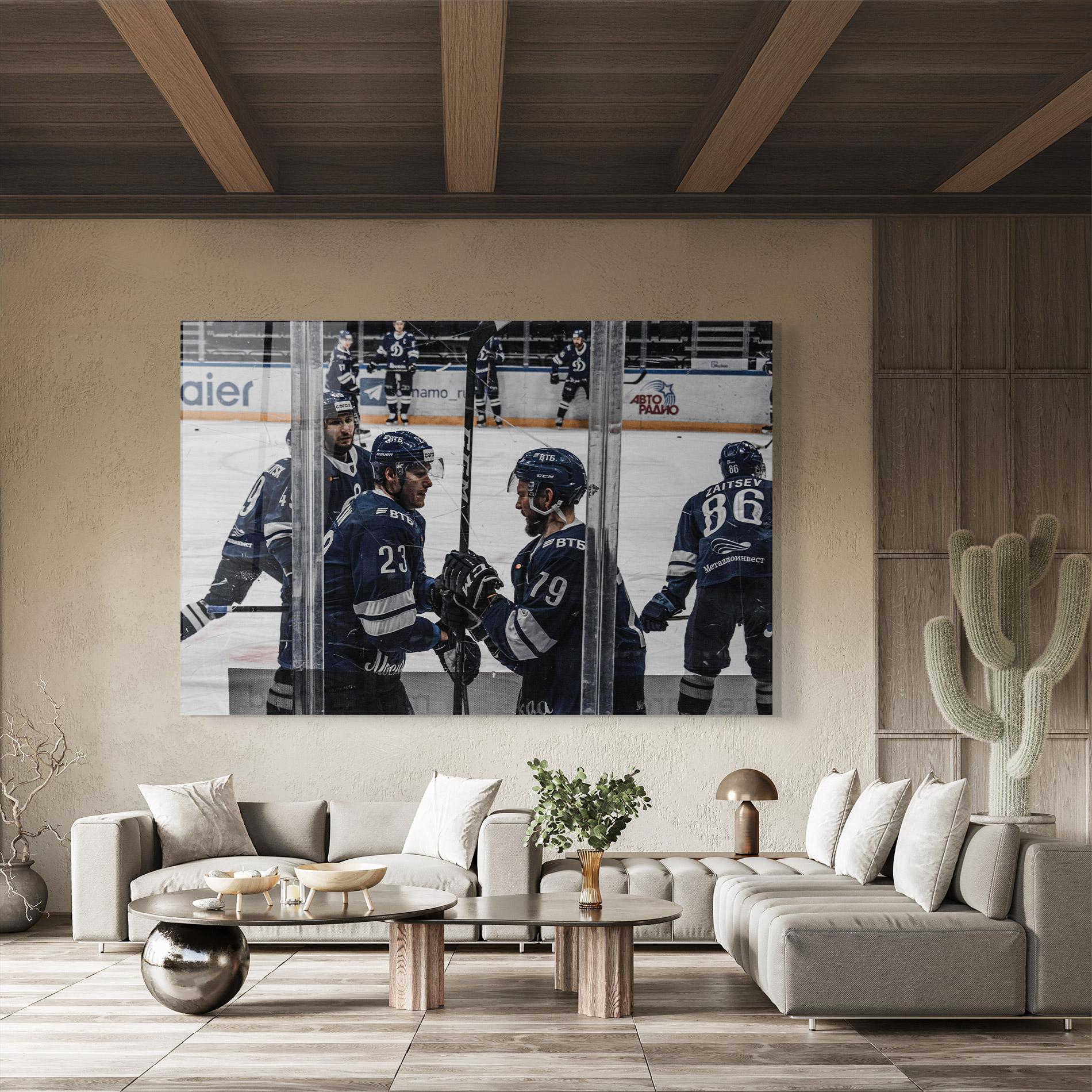Tablou Sticla Hockey Players mockup 8