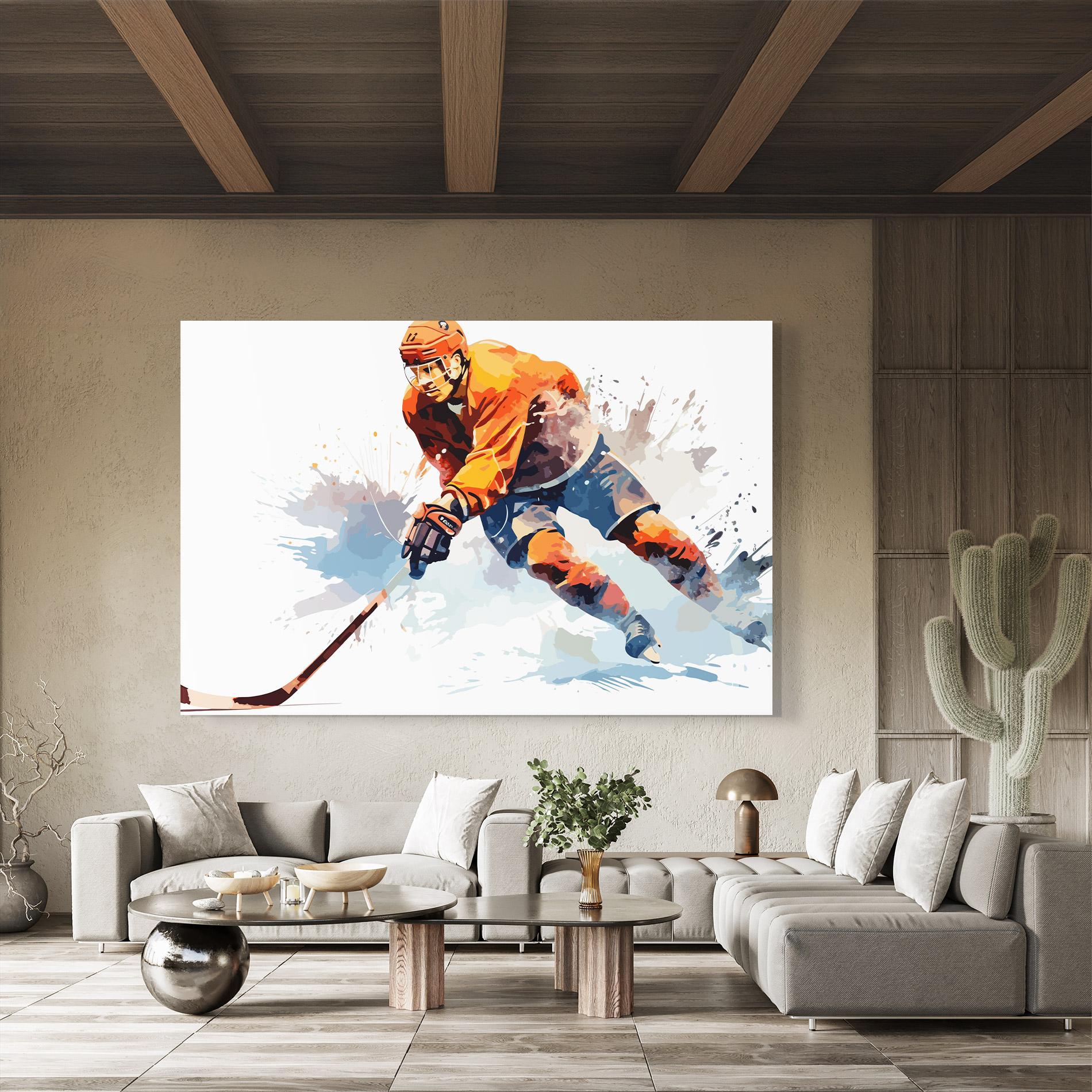 Tablou Sticla Orange Hockey mockup 8