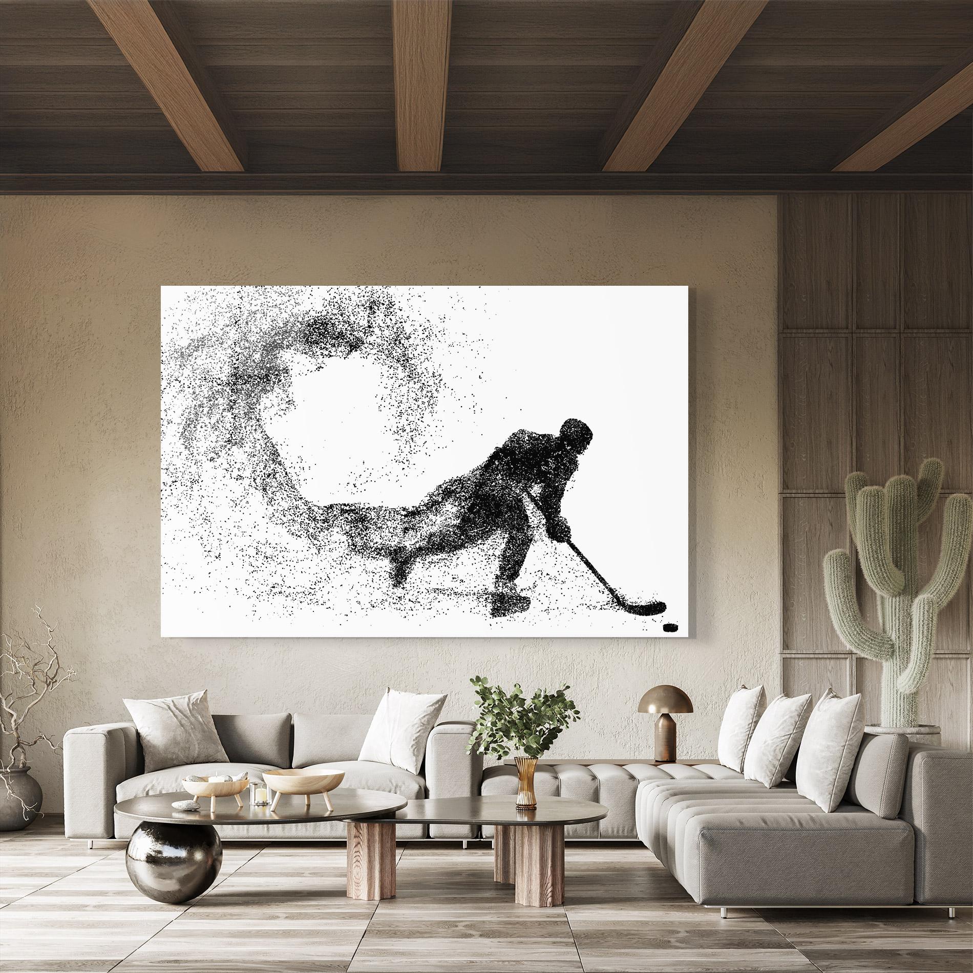 Tablou Sticla Playing Hockey mockup 8
