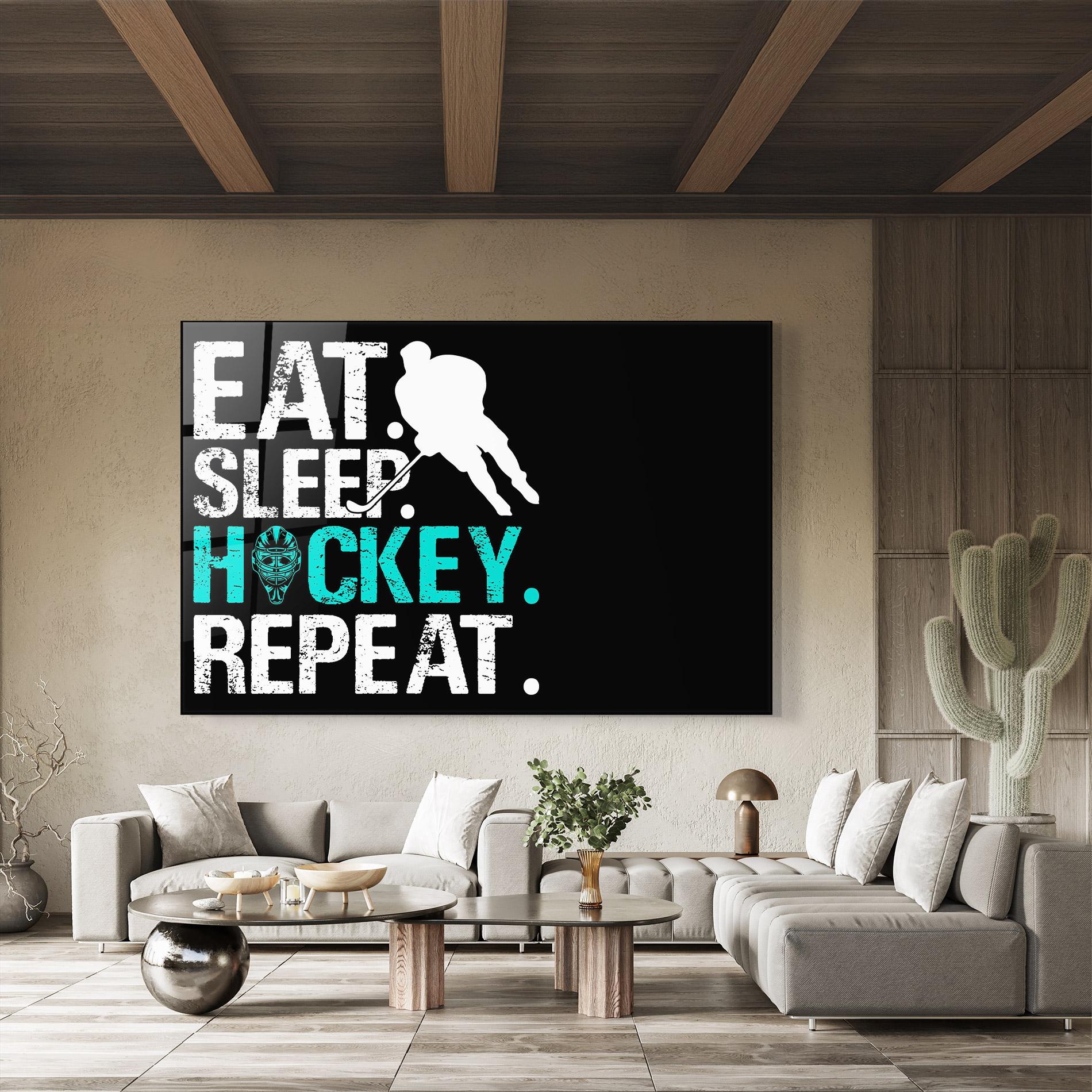 Tablou Sticla Sleep Hockey mockup 8