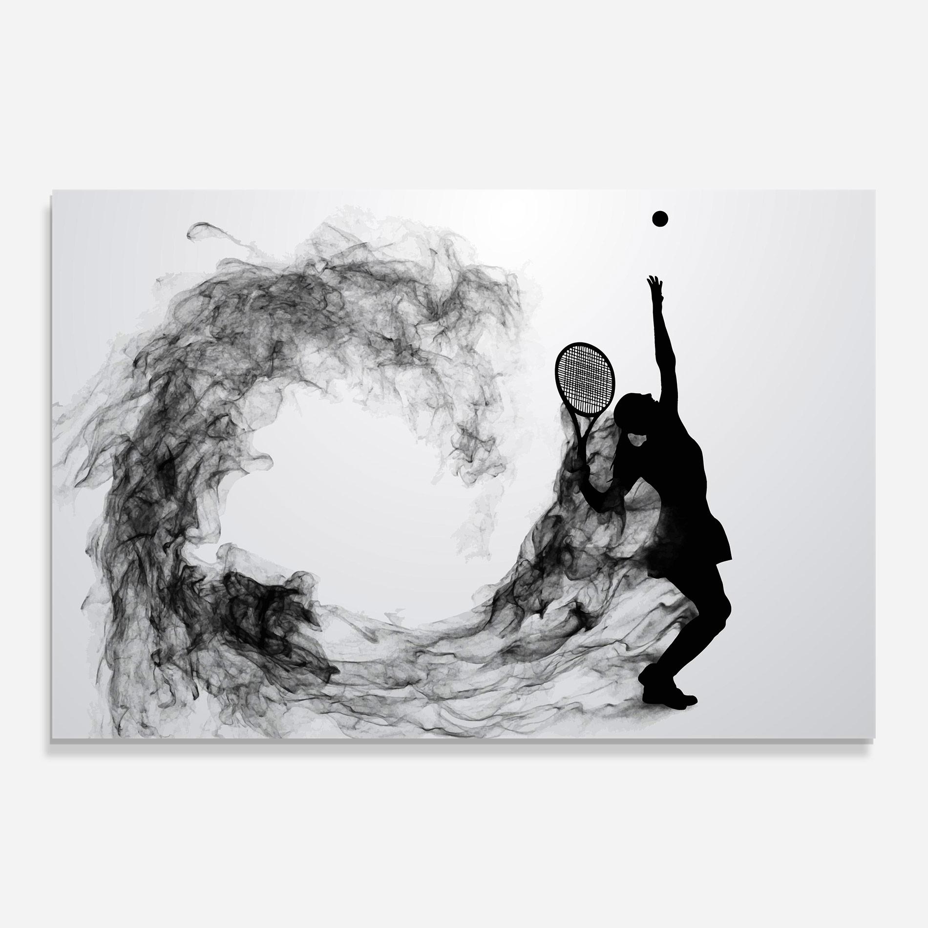 Tablou Sticla Black Tennis Smoke mockup 0