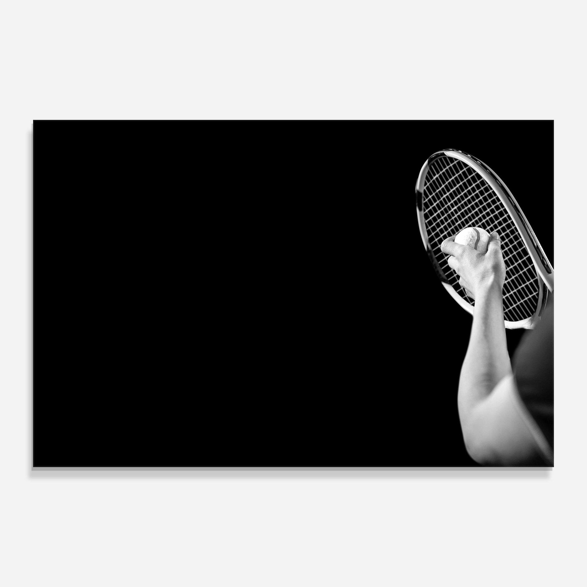 Tablou Sticla Grey Tennis Racket mockup 0