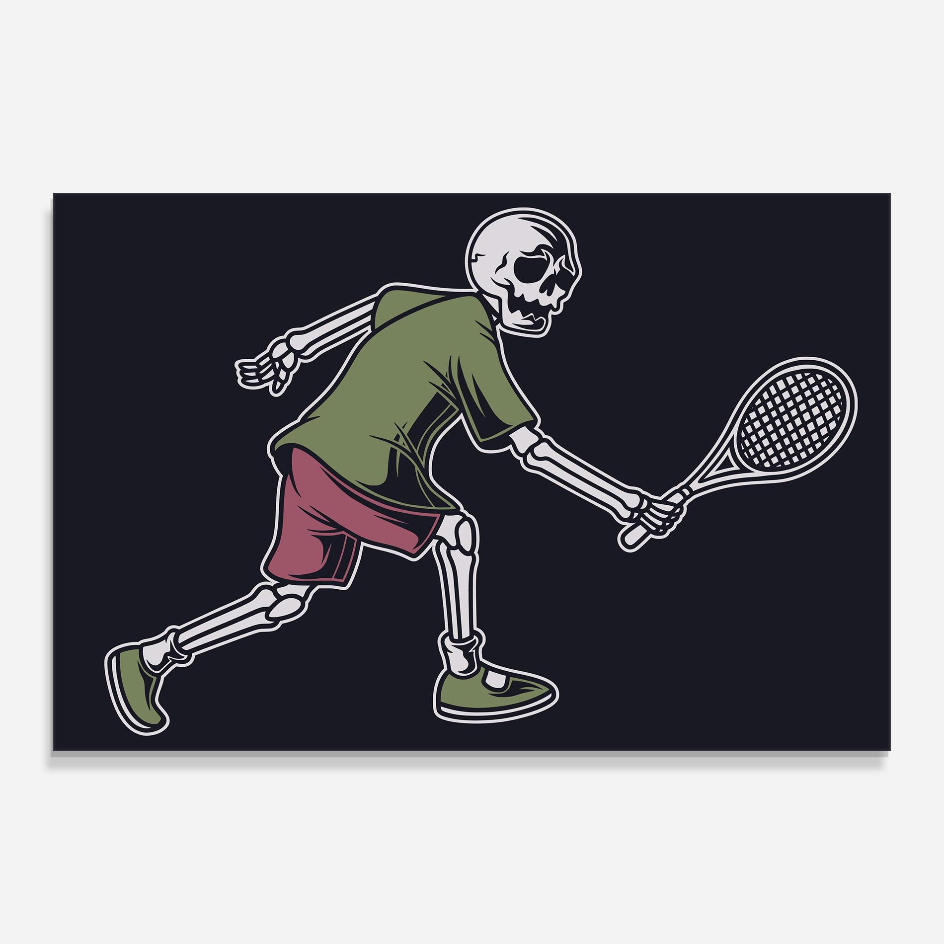 Tablou Sticla Skull Tennis mockup 0
