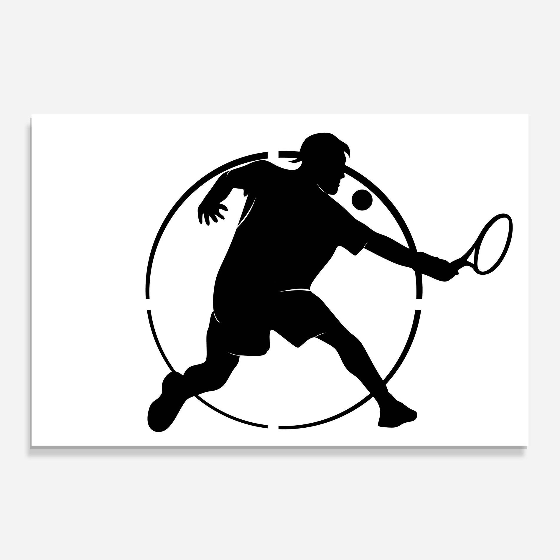 Tablou Sticla Tennis Black Circle mockup 0