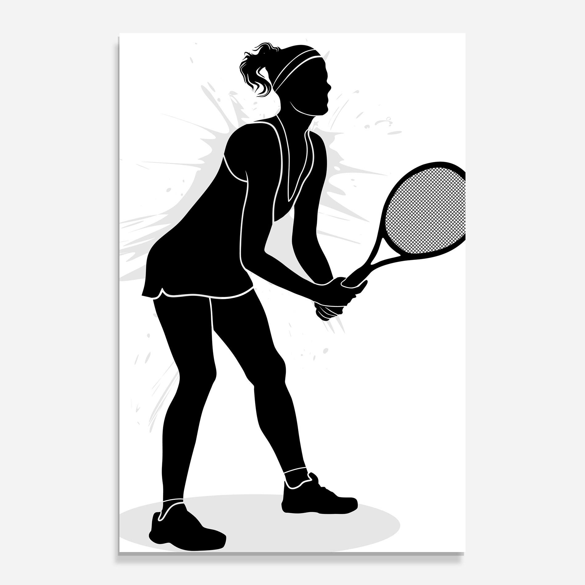 Tablou Sticla Female Tennis Player mockup 0