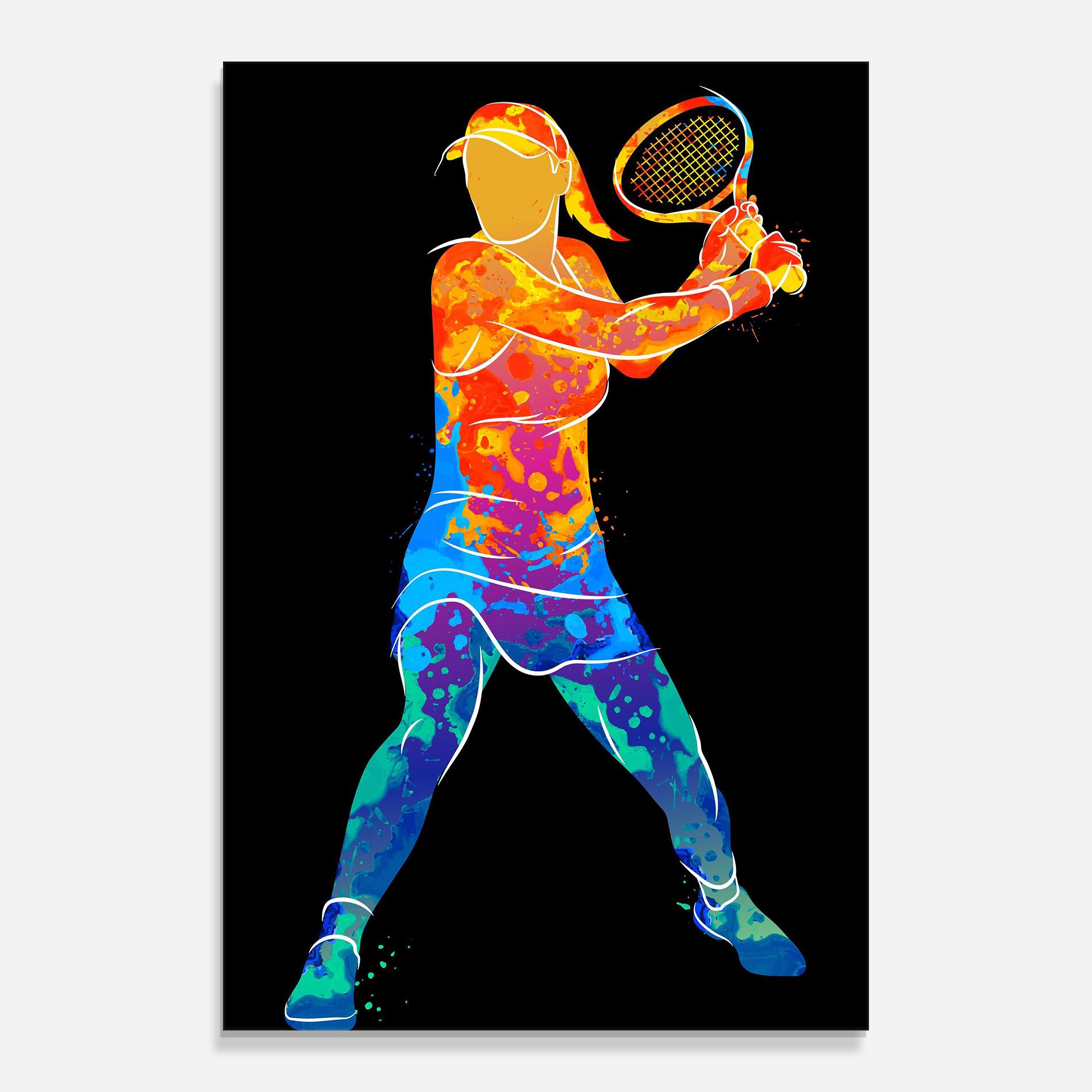 Tablou Sticla Green Orange Tennis mockup 0