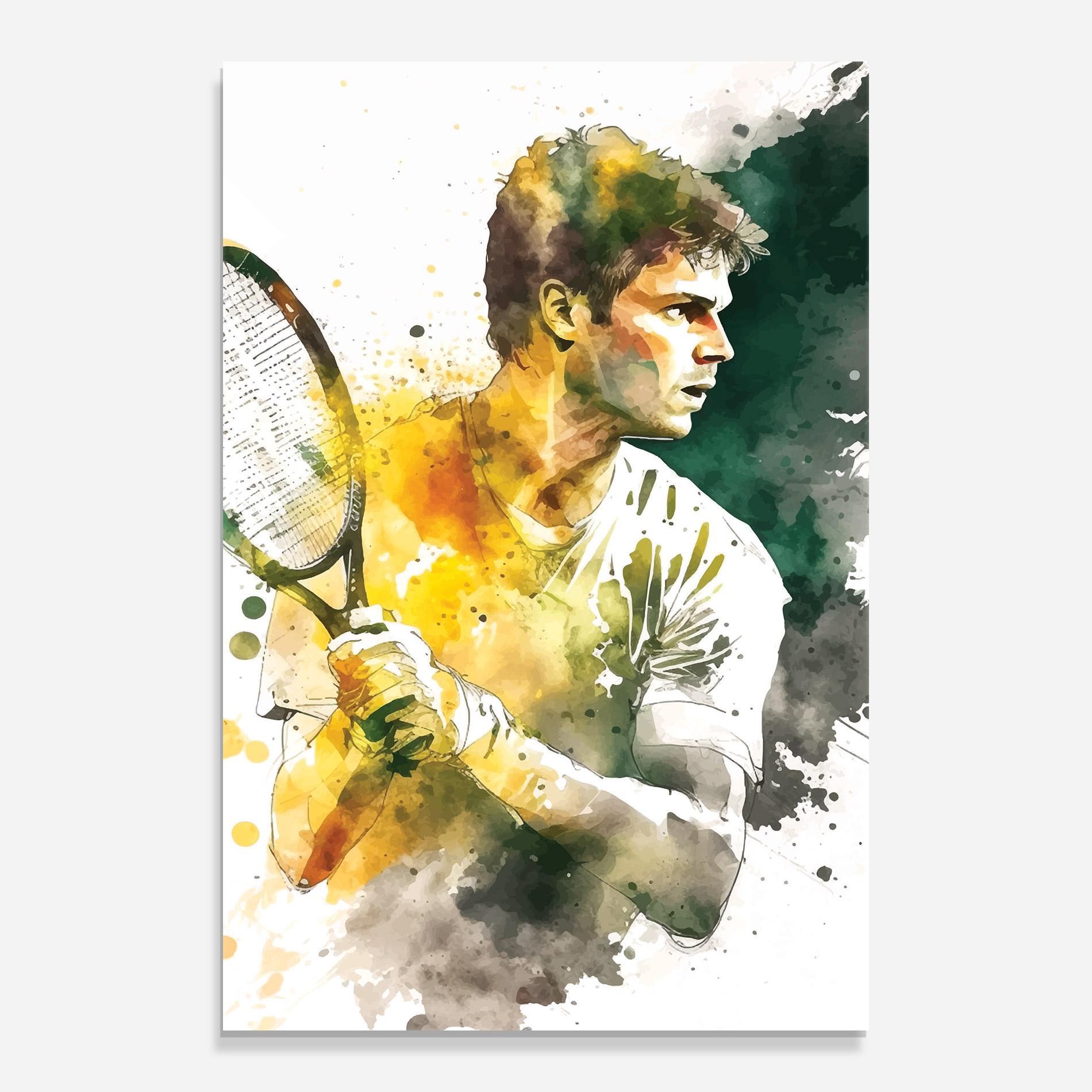 Tablou Sticla Player Watercolor mockup 0