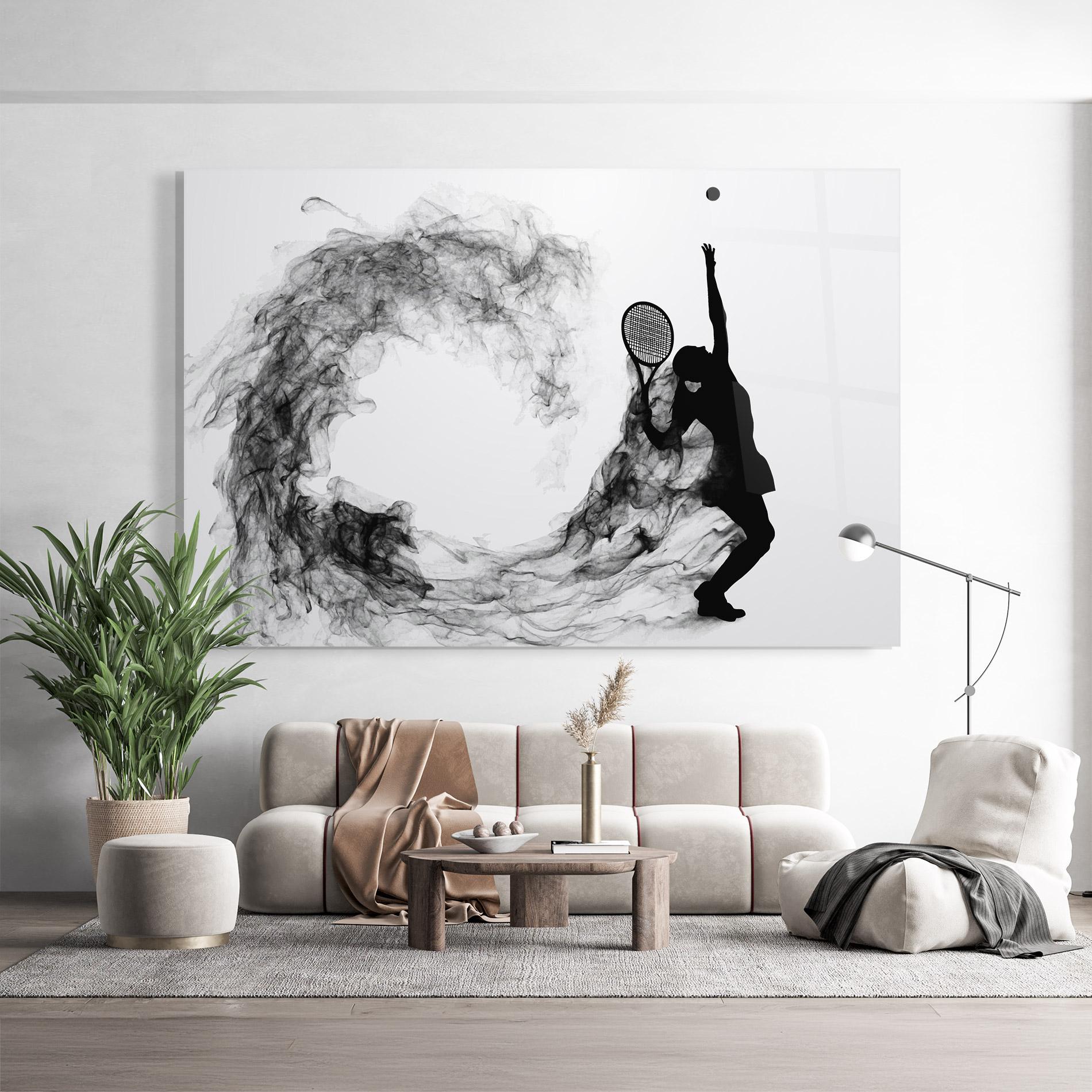 Tablou Sticla Black Tennis Smoke mockup 9