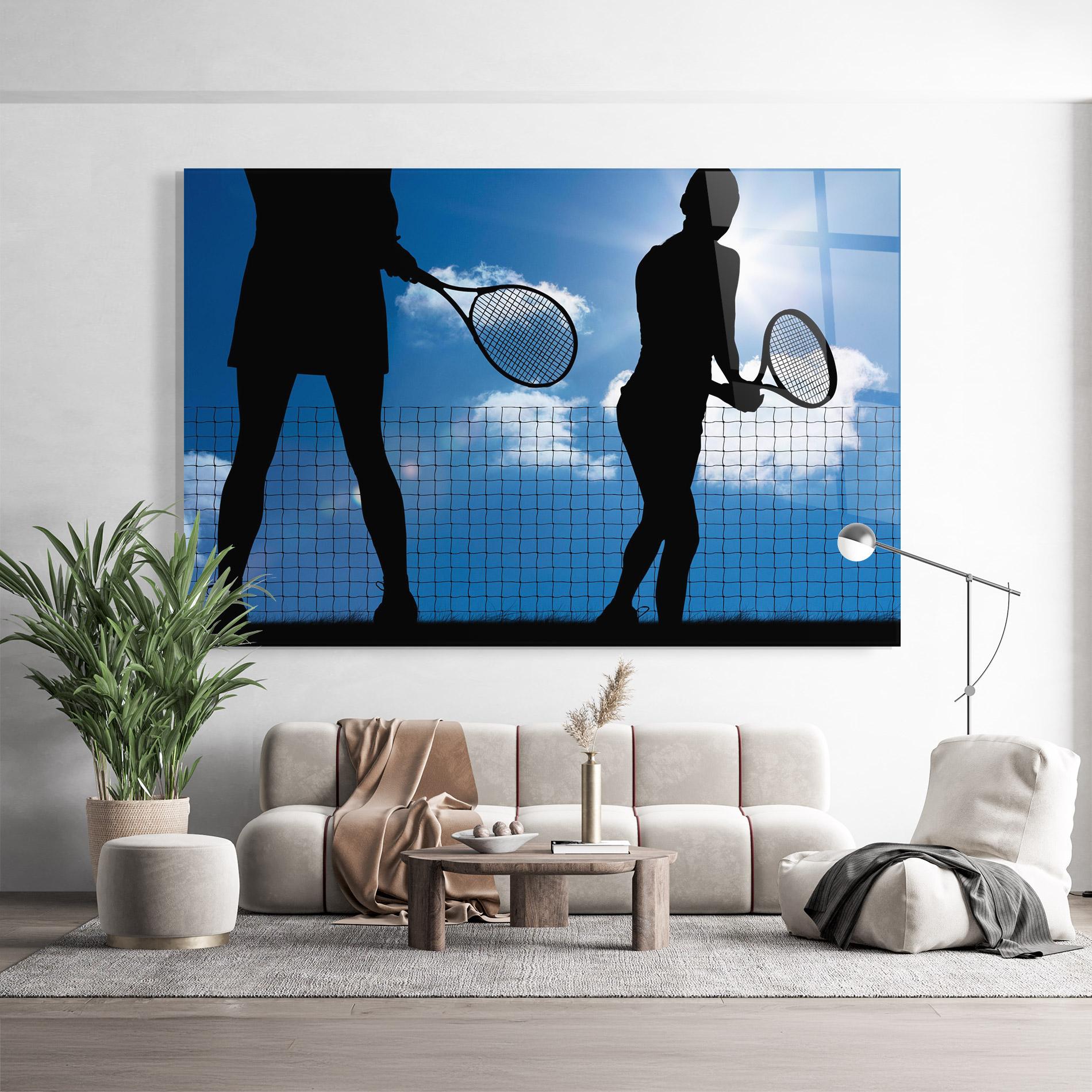 Tablou Sticla Blue Sky Tennis mockup 9