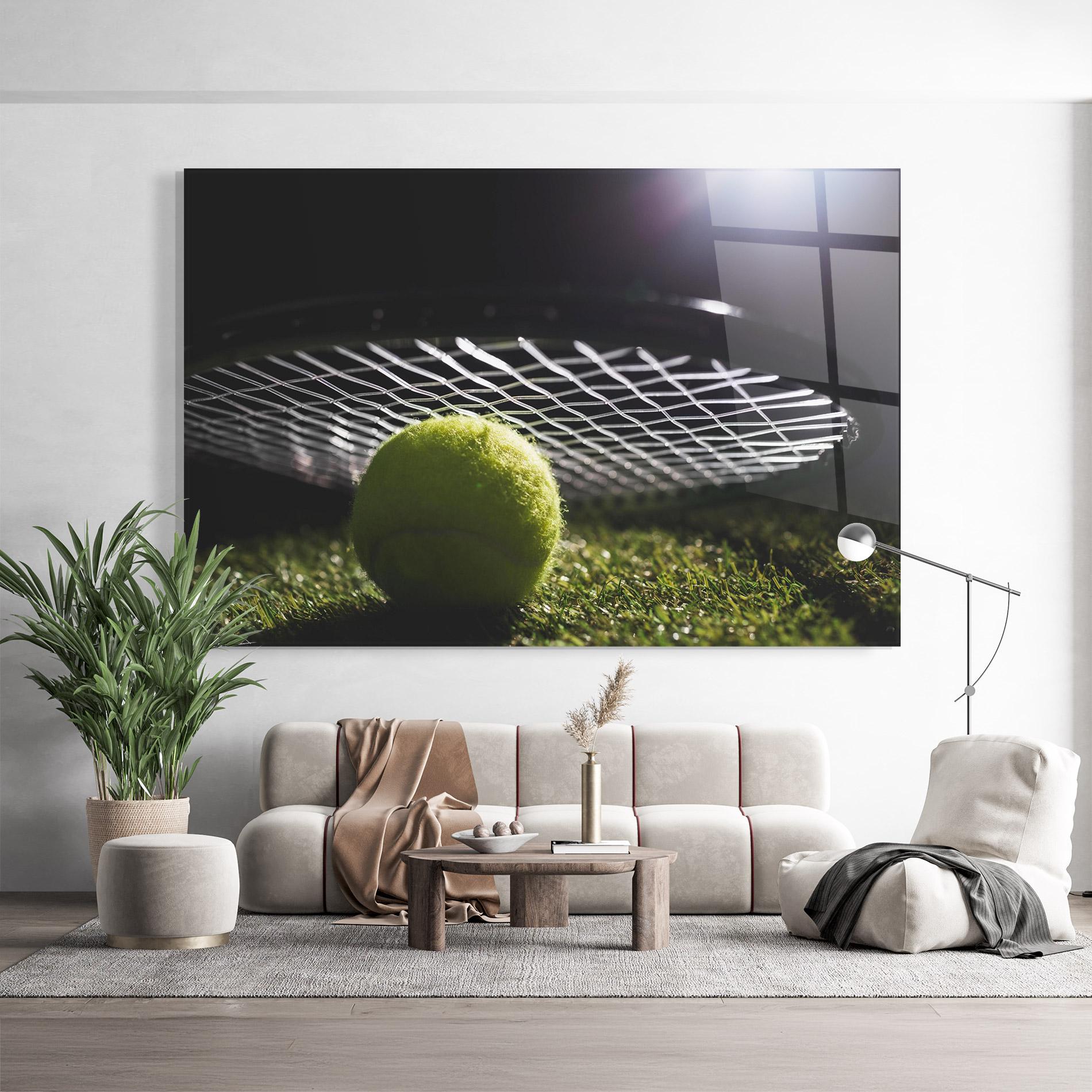 Tablou Sticla Close Up Tennis Ball mockup 9