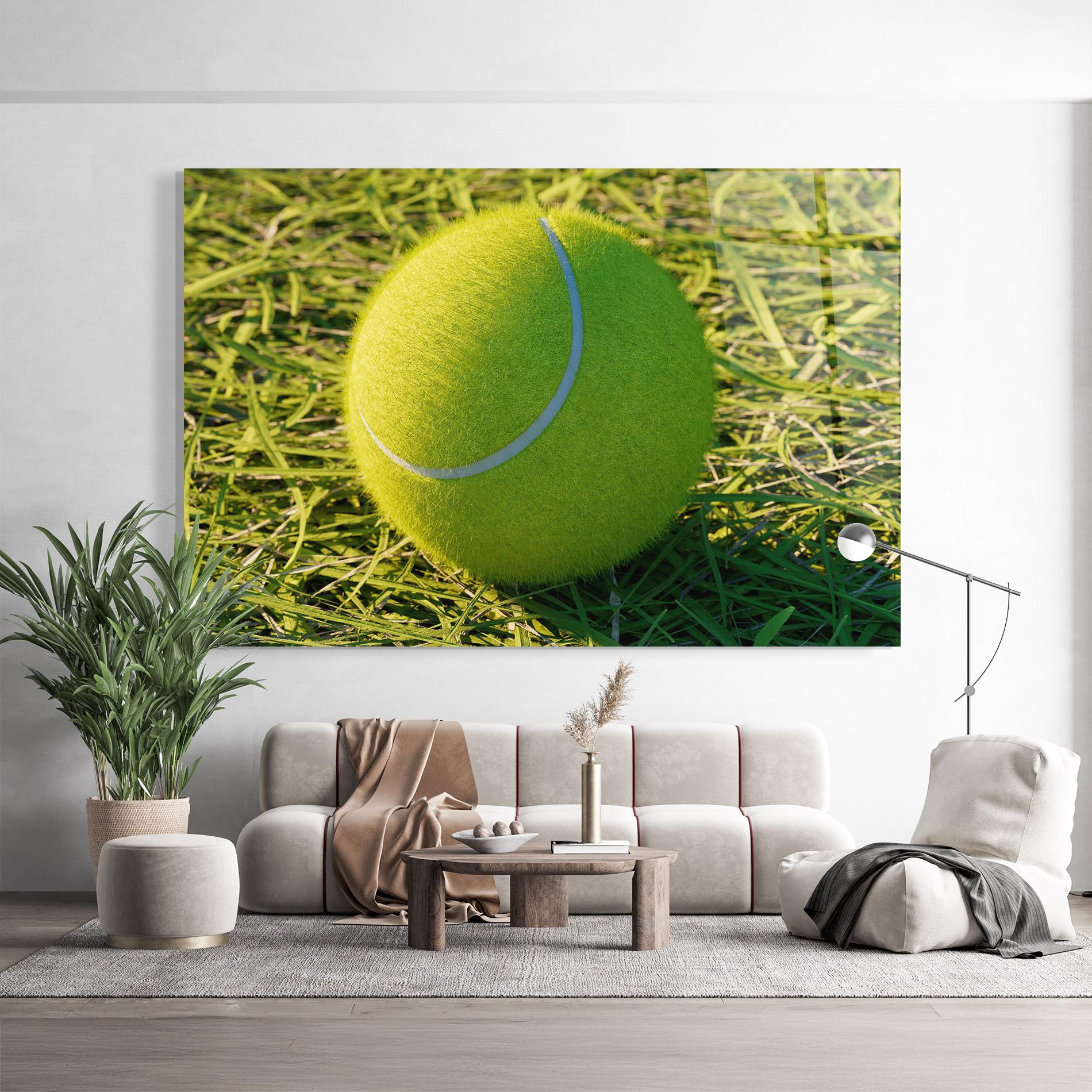 Tablou Sticla Green Tennis Ball mockup 9